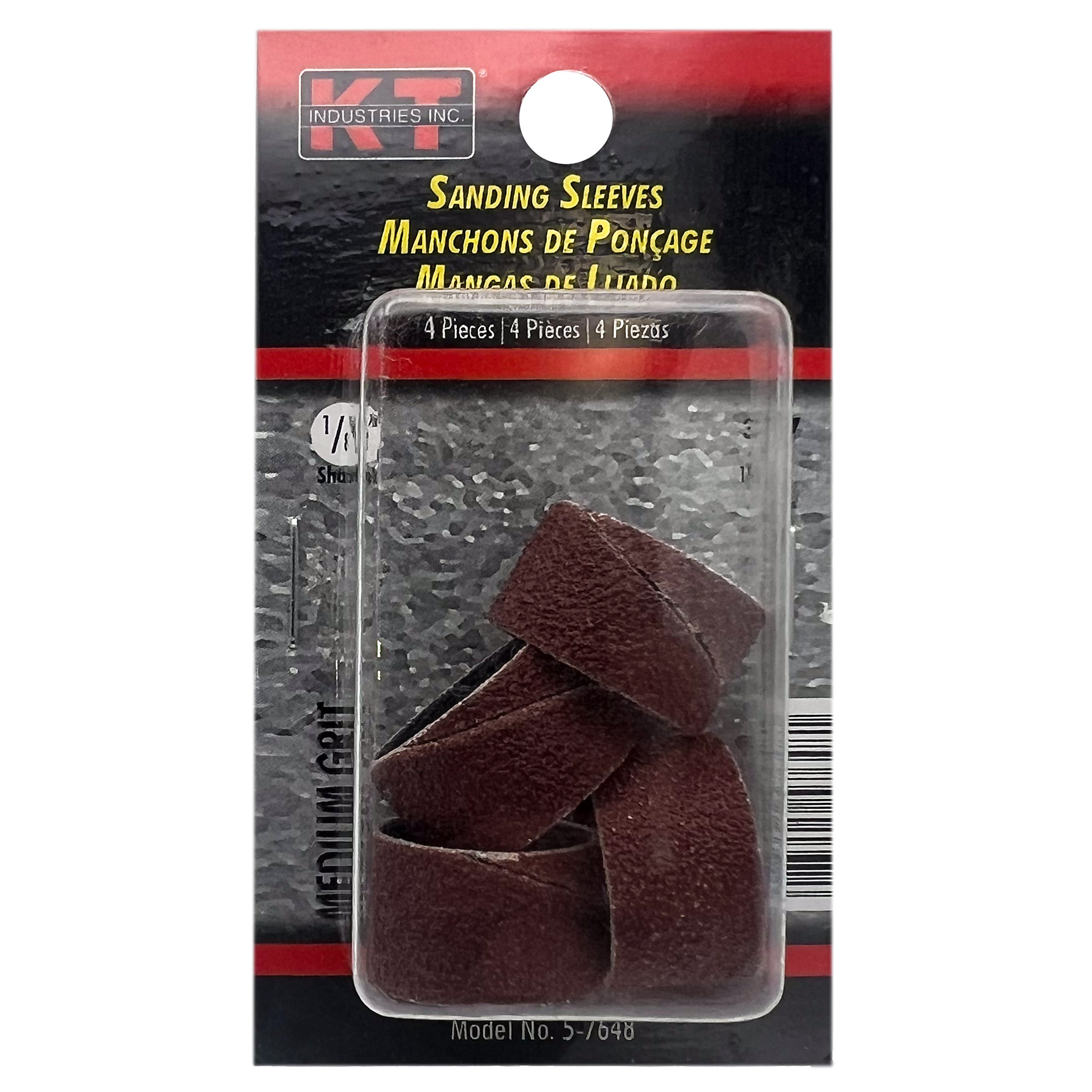 K-T Industries Sanding Sleeves — 3/4in., Medium Grit, 4 Pcs, Model# 5-7648