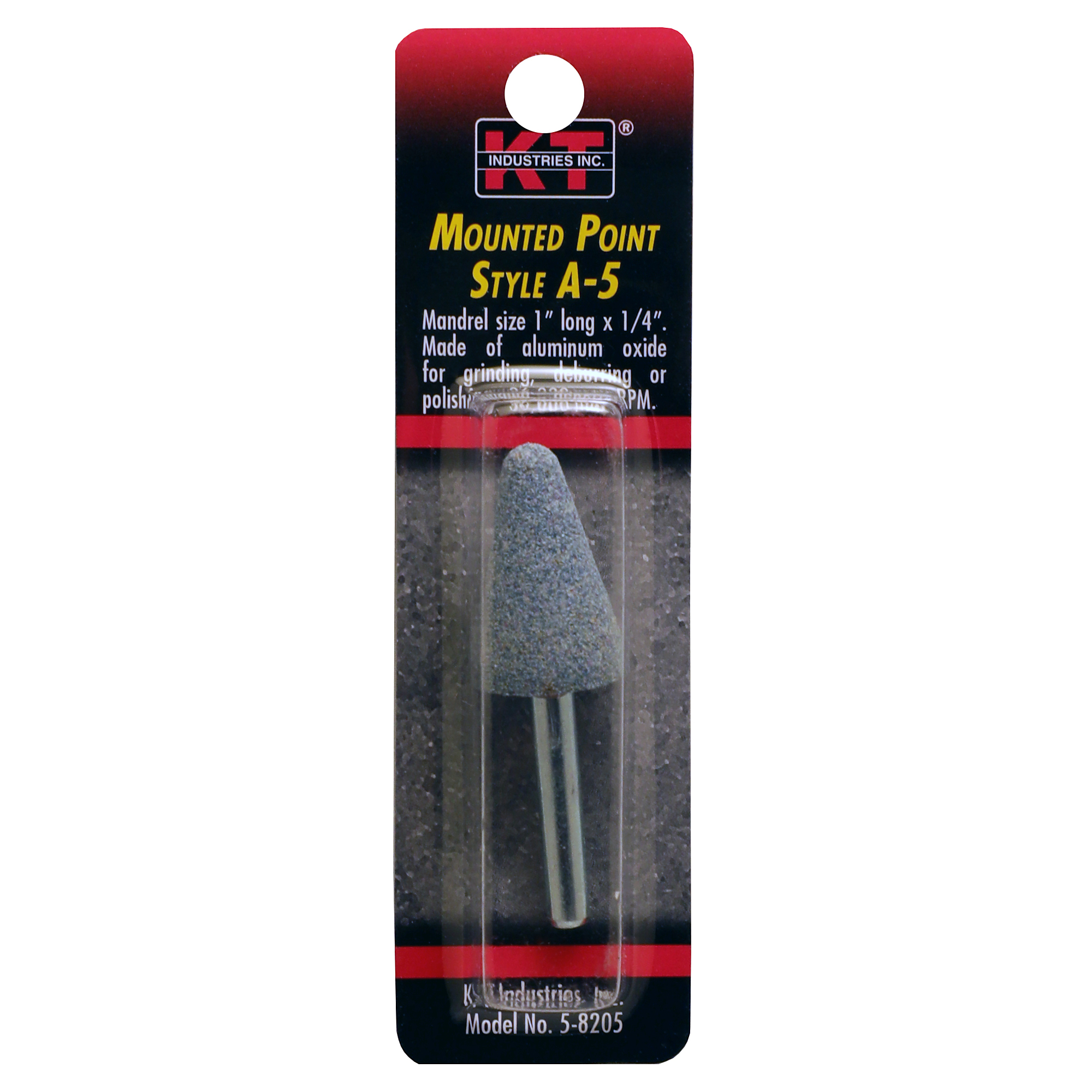 K-T Industries Aluminum Oxide Grinding Points — 1/4in. Shank, 45,000 RPM, Model# 5-8205