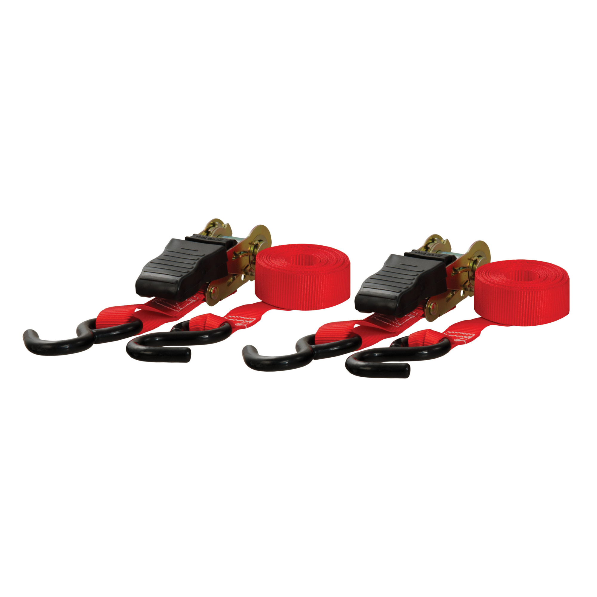 Curt Manufacturing Nylon Ratchet Straps — 1in. x 10ft., 1,500 Lbs. Break Strength, Red, 2-Pack, Model# 83001