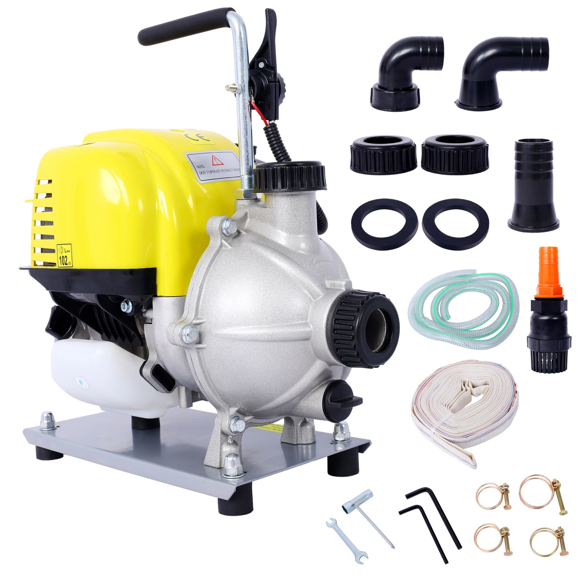 Progreen Gasoline Water Pump — 38cc, 4-Stroke, 1.5in. Inlet/Outlet, 2113.4 GPH, 22.9ft. Suction Lift, 98.4ft. Max Lift, Model# BAC-W465121003