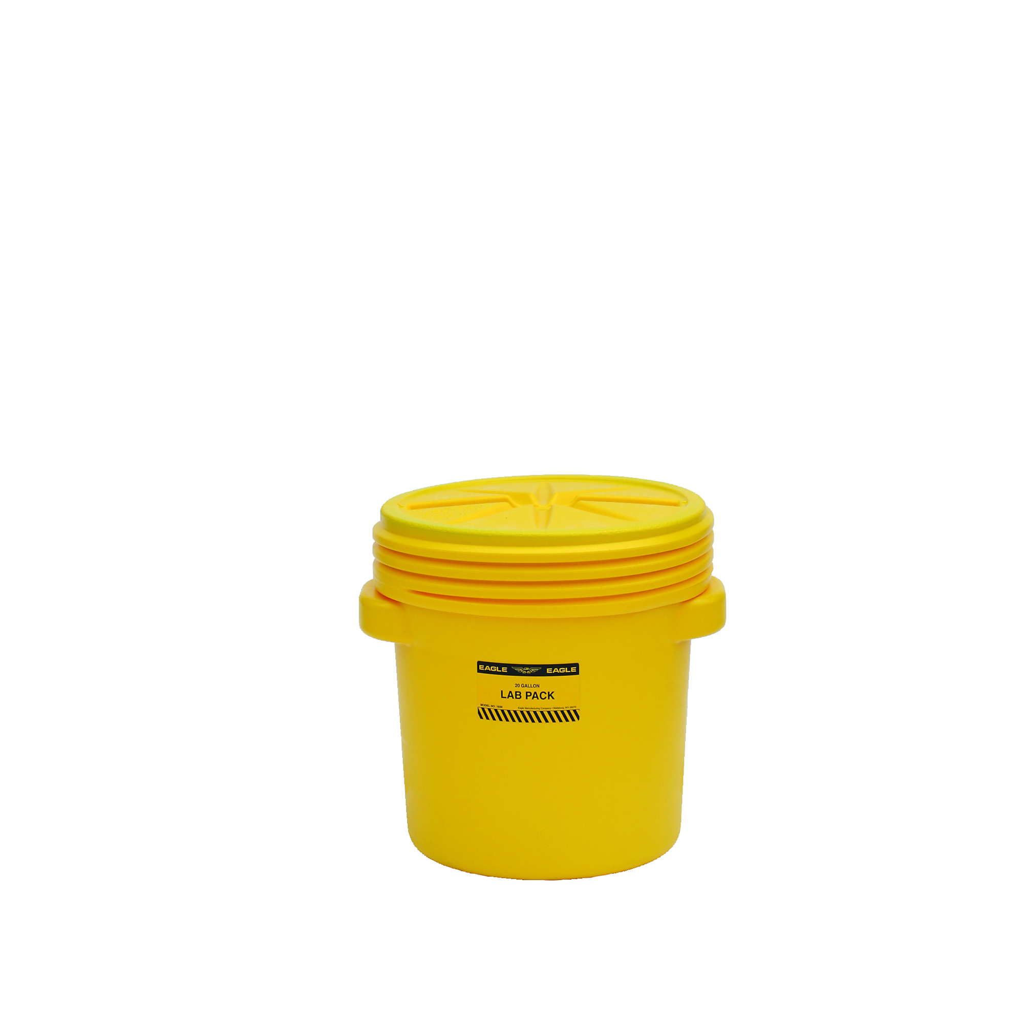 Eagle Lab Pack Plastic Barrel Drum — 20 Gallon, Screw-On Lid, HDPE, Yellow, Model# 1650