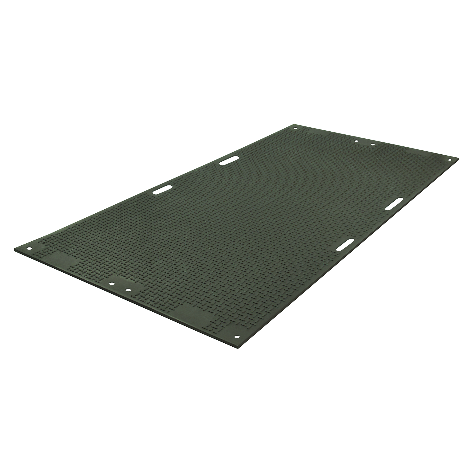 Checkers VersaMAT Ground Protection Mat — 4ft. x 8ft., Smooth Side, Hand Holes, 120-Ton Capacity, Black, Model# VM48S1HH8