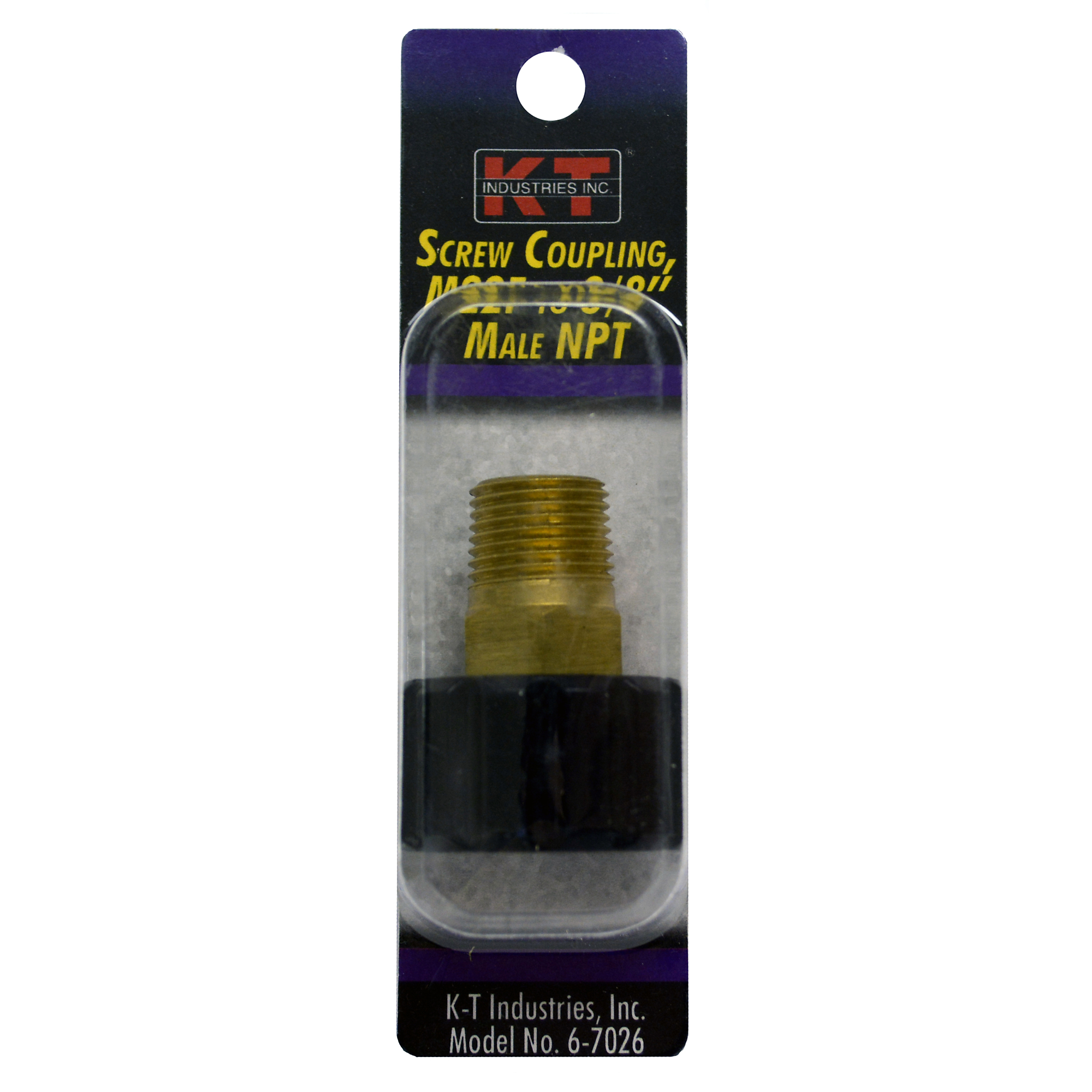 K-T Industries Screw Coupling — M22F to 3/8in. Male NPT, 5800 PSI, Model# 6-7026