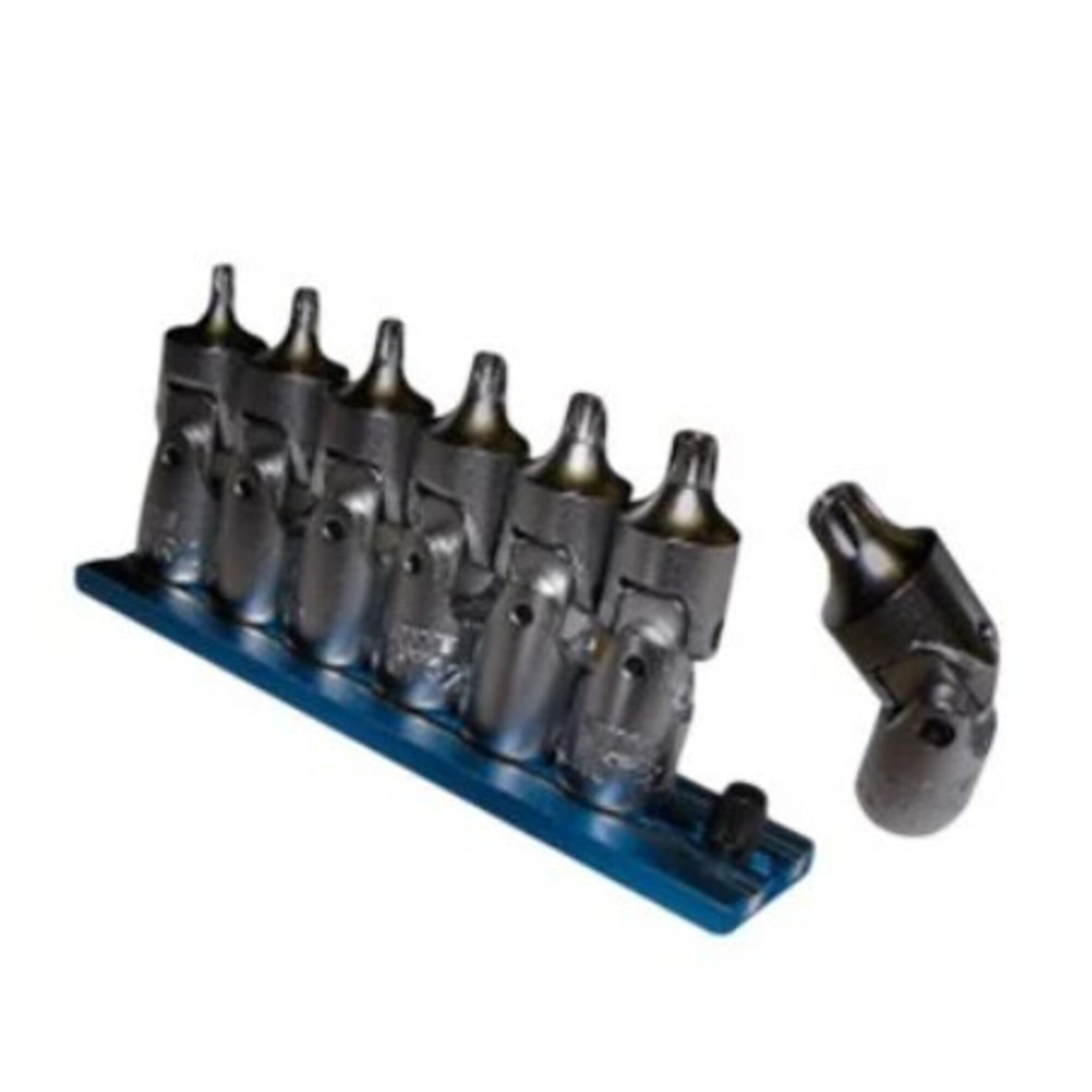VIM Tools Universal Joint Half Cut TORX Set — 7-Piece, T10–T40, Magrail Base, Model# VIMUJHCT1040