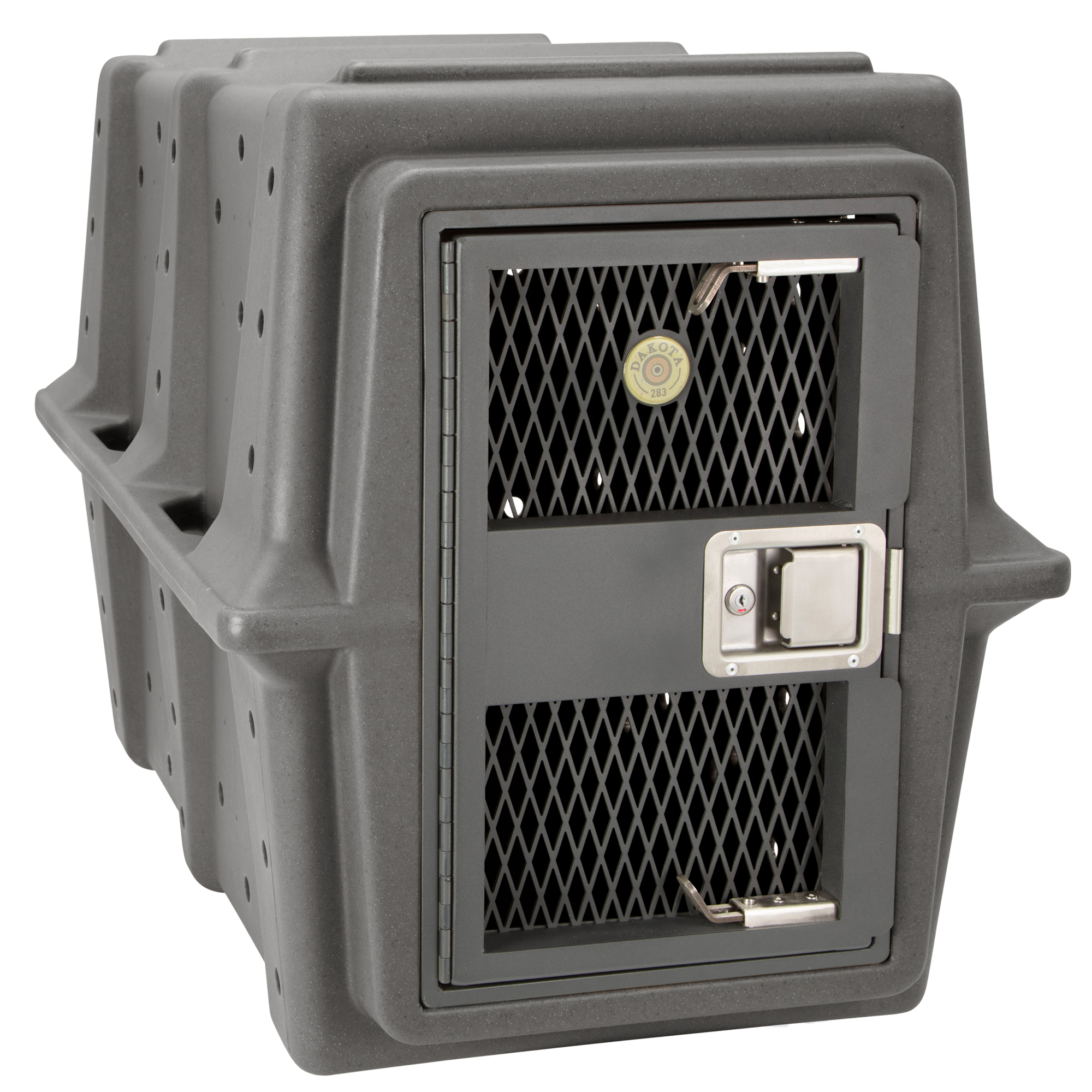 Dakota 283 Hero Kennel — Dark Granite, Antimicrobial, Military-Grade, Triple-Locking Door, Model# D2-AM-HERO-DAR