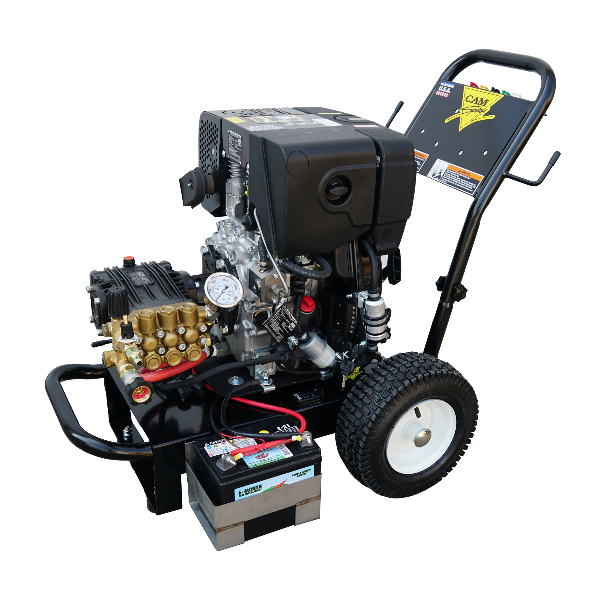 Cam Spray Diesel-Powered Cold Water Pressure Washer — 4 GPM, 3000 PSI, Hatz Engine, Electric Start, Model# 3000DXE-P00795