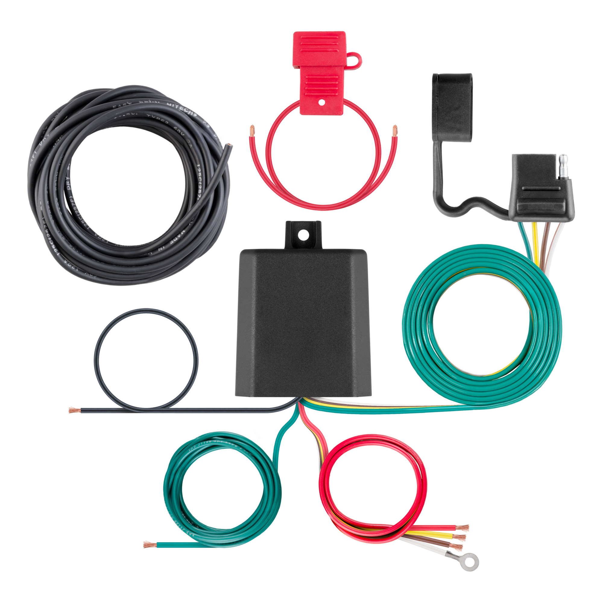 Curt Manufacturing Weather-Resistant Powered 3-to-2-Wire Splice-in Trailer Tail Light Converter Kit — 4-Pin Wiring Harness, Model# 59496