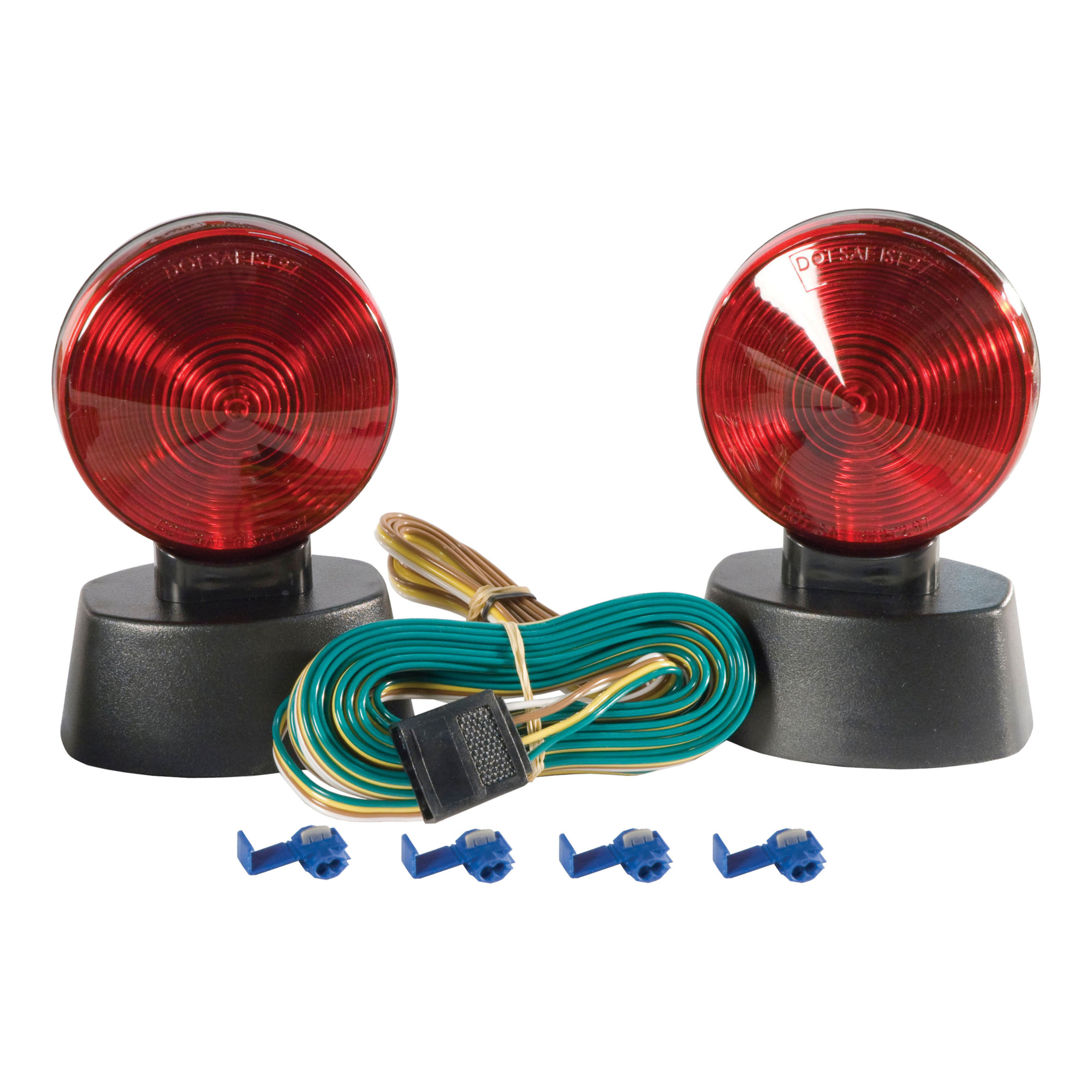 Curt Manufacturing Magnetic Trailer Lights for Dinghy Towing — 4-Pin Flat Plug, 20ft. Wiring, Model# 53200