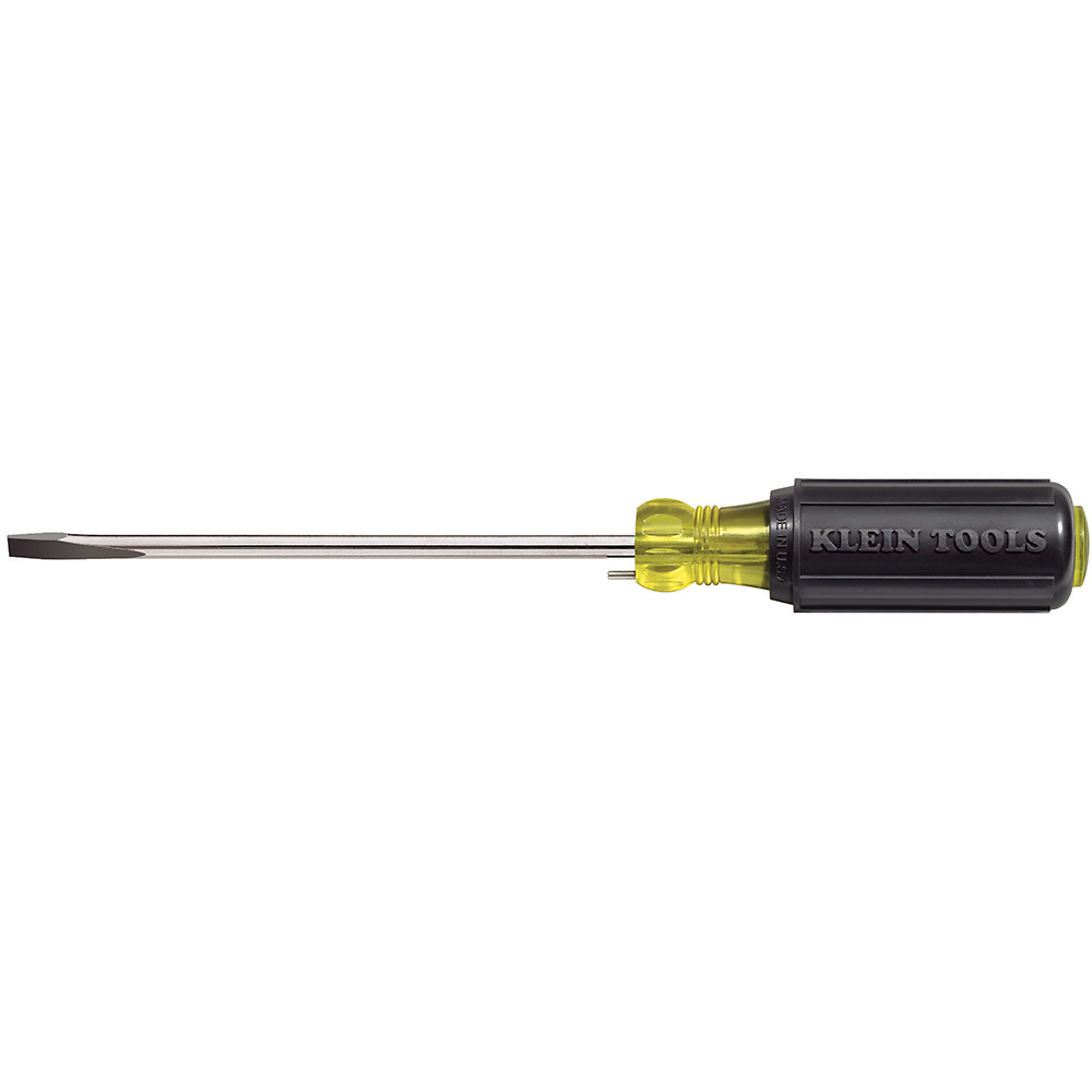 Klein Tools Wire Bending Cabinet Tip Screwdriver — 6in., 1/4in. Tip, Heat-Treated Shank, Model# 605-6B