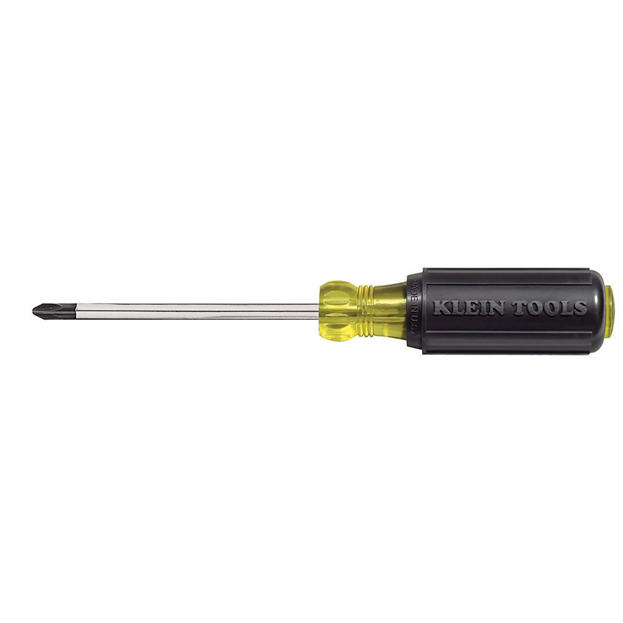 Klein Tools #2 Phillips Screwdriver — 4in. Round Shank, Cushion Grip, Model# 603-4