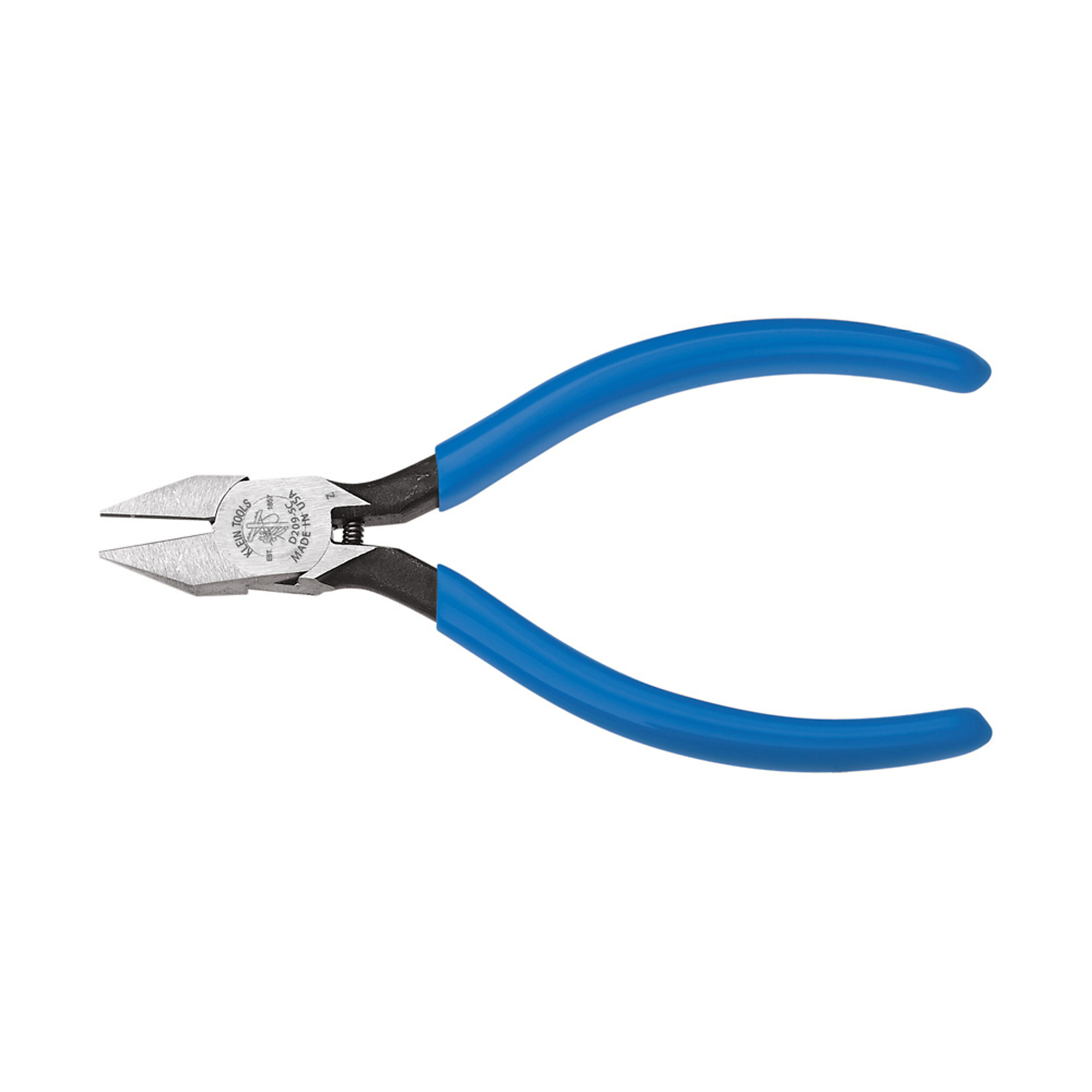 Klein Tools Diagonal Cutting Pliers — 5in., Electronics, Narrow Jaw, Plastic Dipped Handles, Model# D209-5C