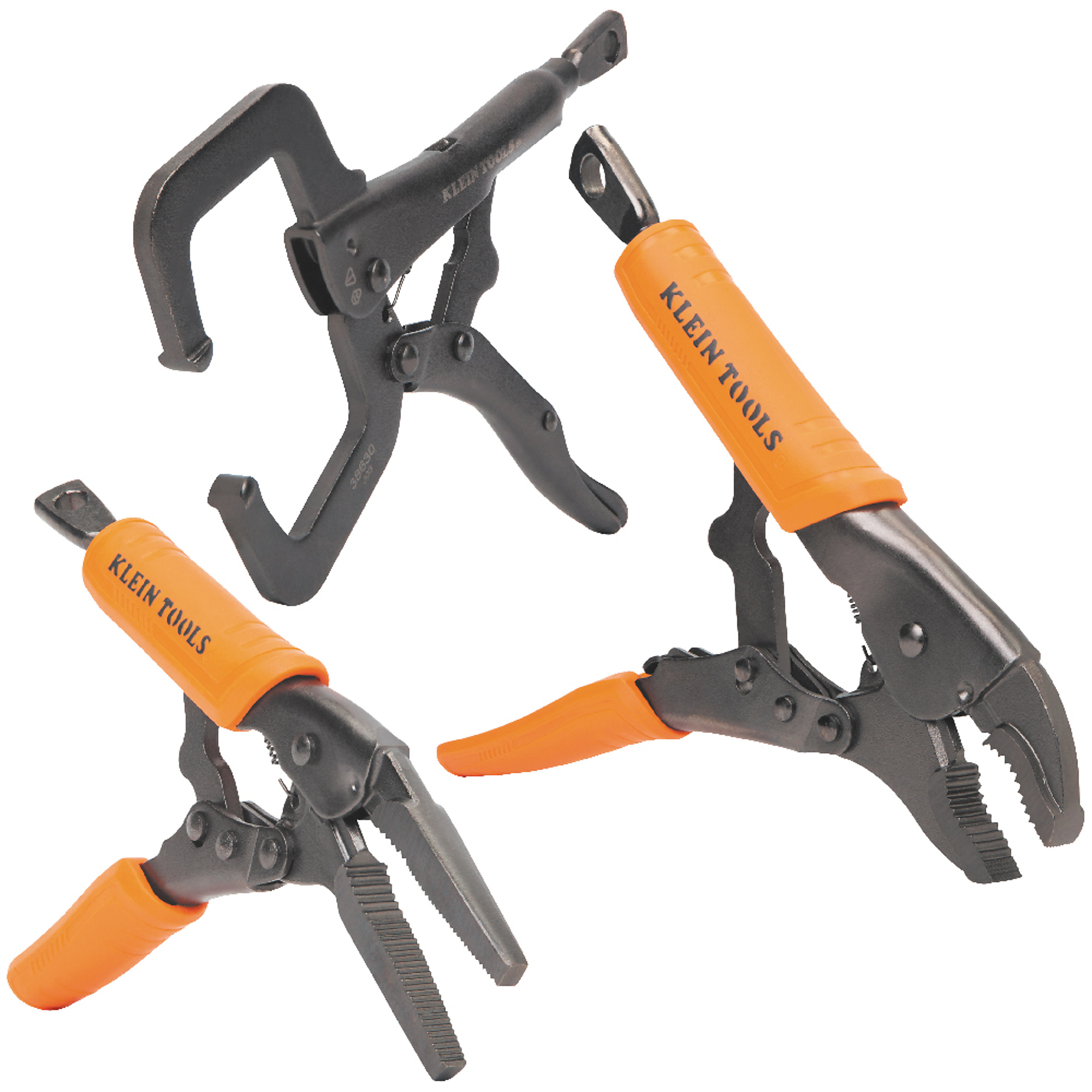 Locking Pliers Set, C-Clamp, Long Nose, Curved Jaw, Model# 38664
