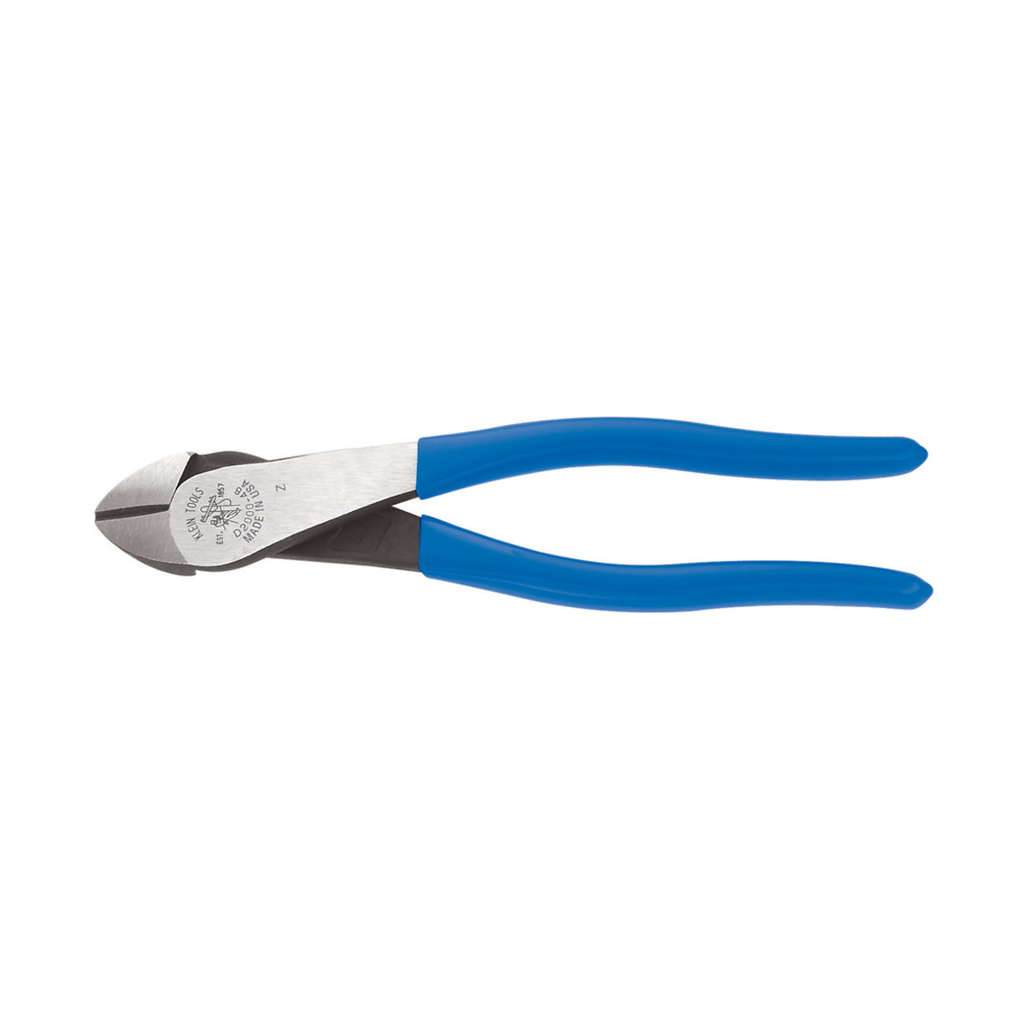 Klein Tools Diagonal Cutting Pliers — 8in., Angled Head, High-Leverage Design, Model# D2000-48