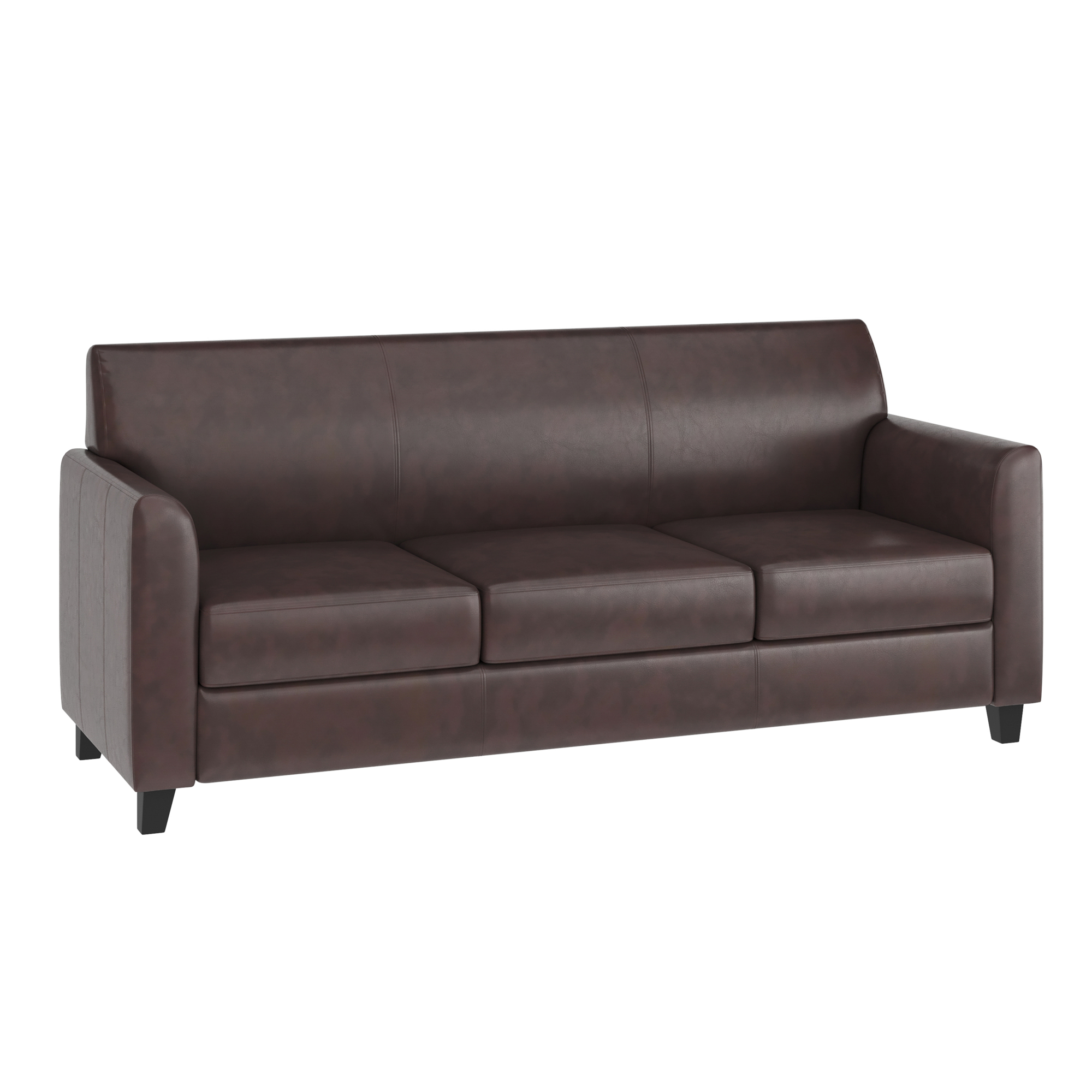 Flash Furniture Leather Diplomat Sofa - Brown, 70in.W x 29in.D x 32.25in.H, Model# BT8273BN