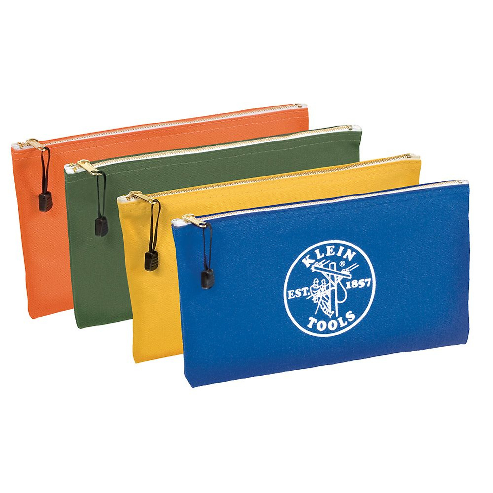 Zipper Bags, Canvas Tool Pouches Olive/Orange/Blue, Model# 5140