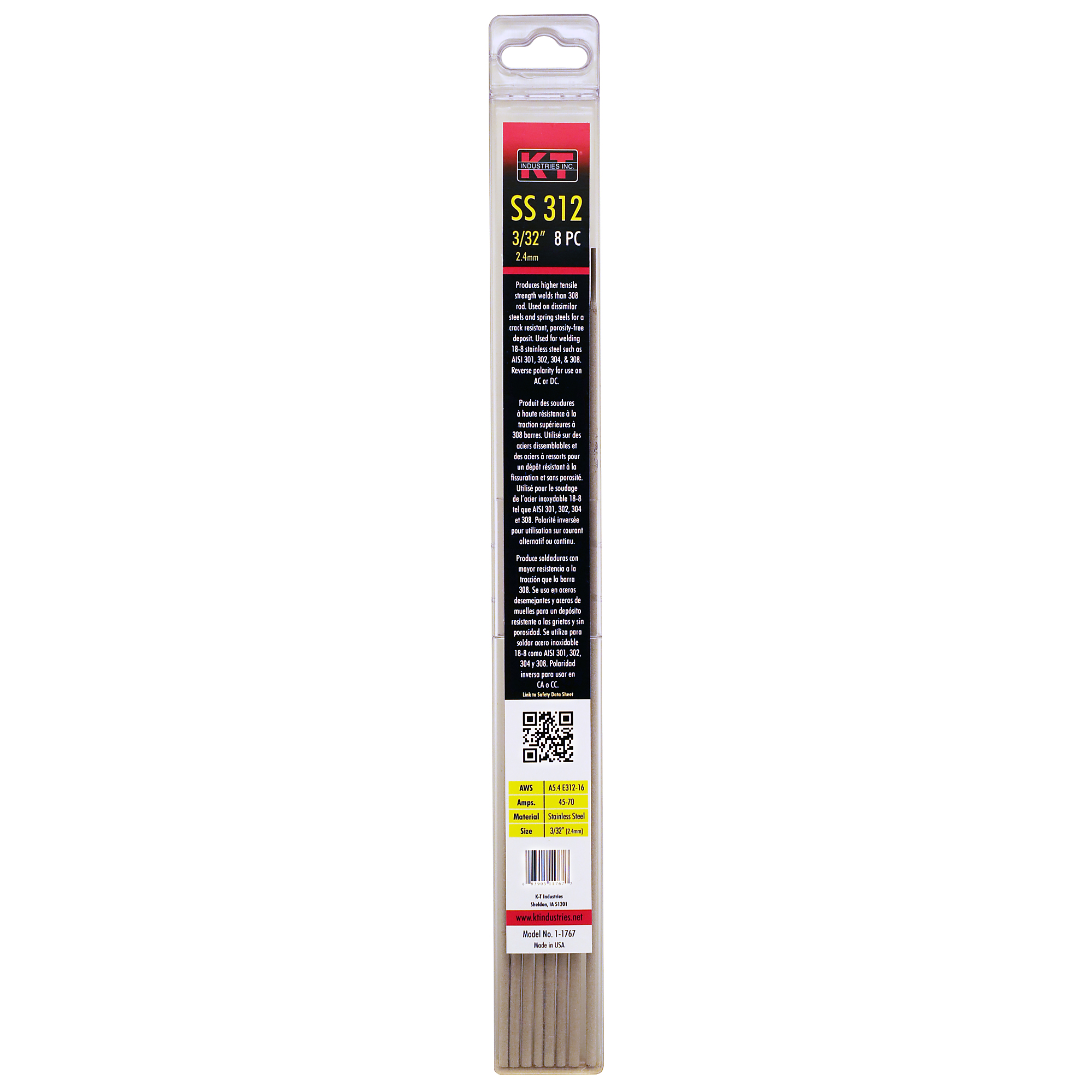 K-T Industries Stainless Steel Electrode Value Pack — 3/32in., 120,000 PSI Tensile Strength, Model# 1-1767