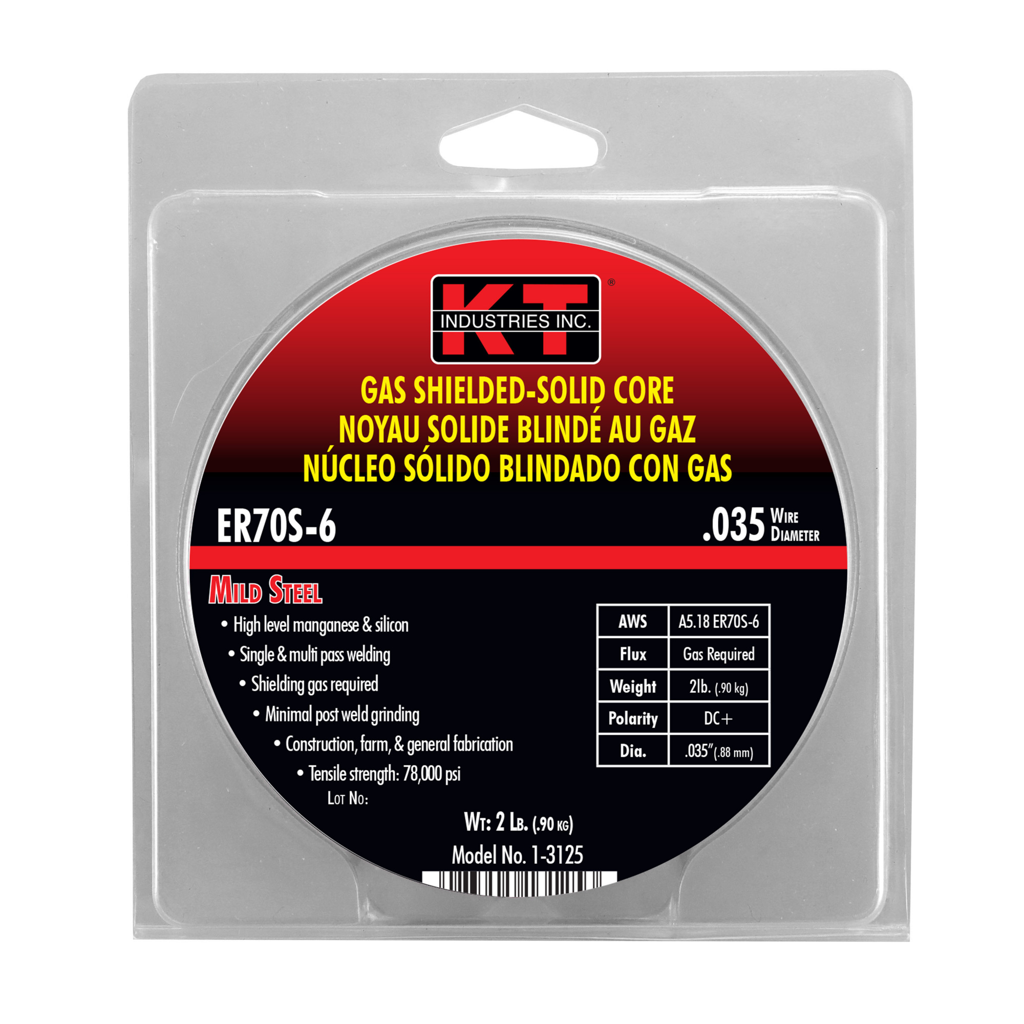 K-T Industries MIG Welding Wire — ER70S-6, 0.035in., 2 Lb., Model# 1-3125