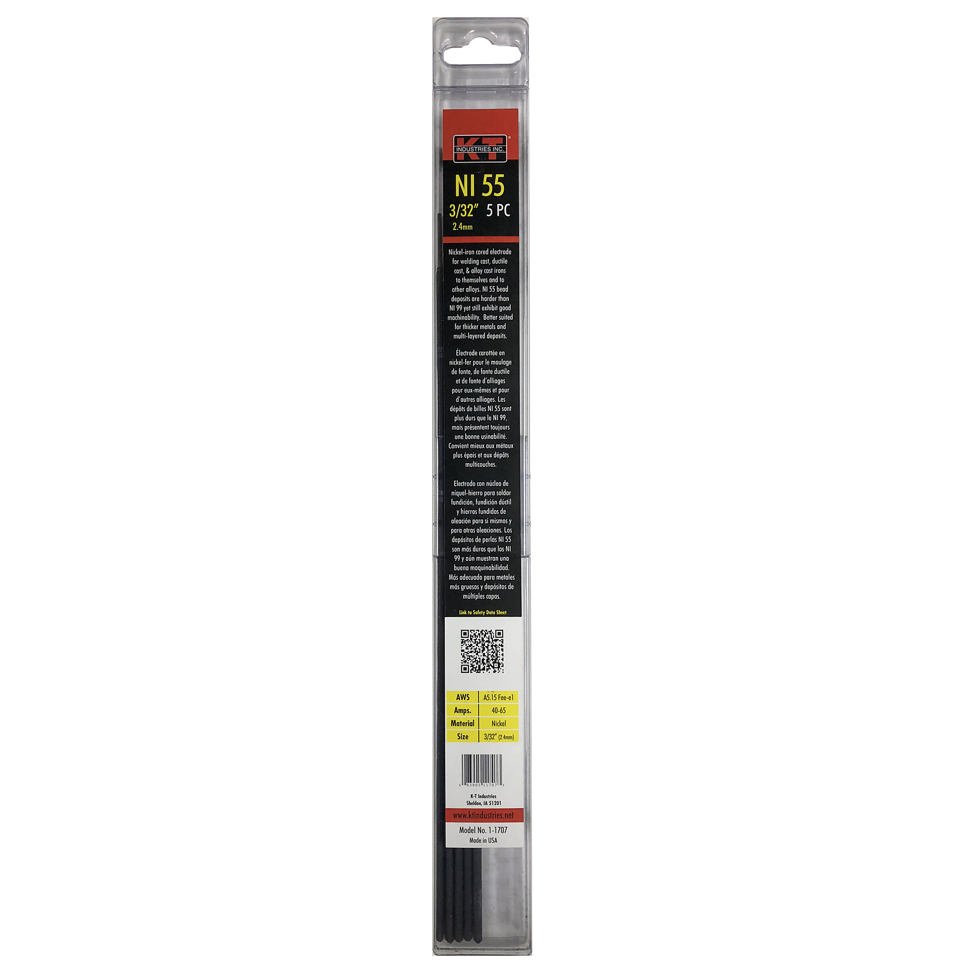K-T Industries Nickel 55 Electrode Value Pack — 3/32in., 40â€“65 Amps, Model# 1-1707