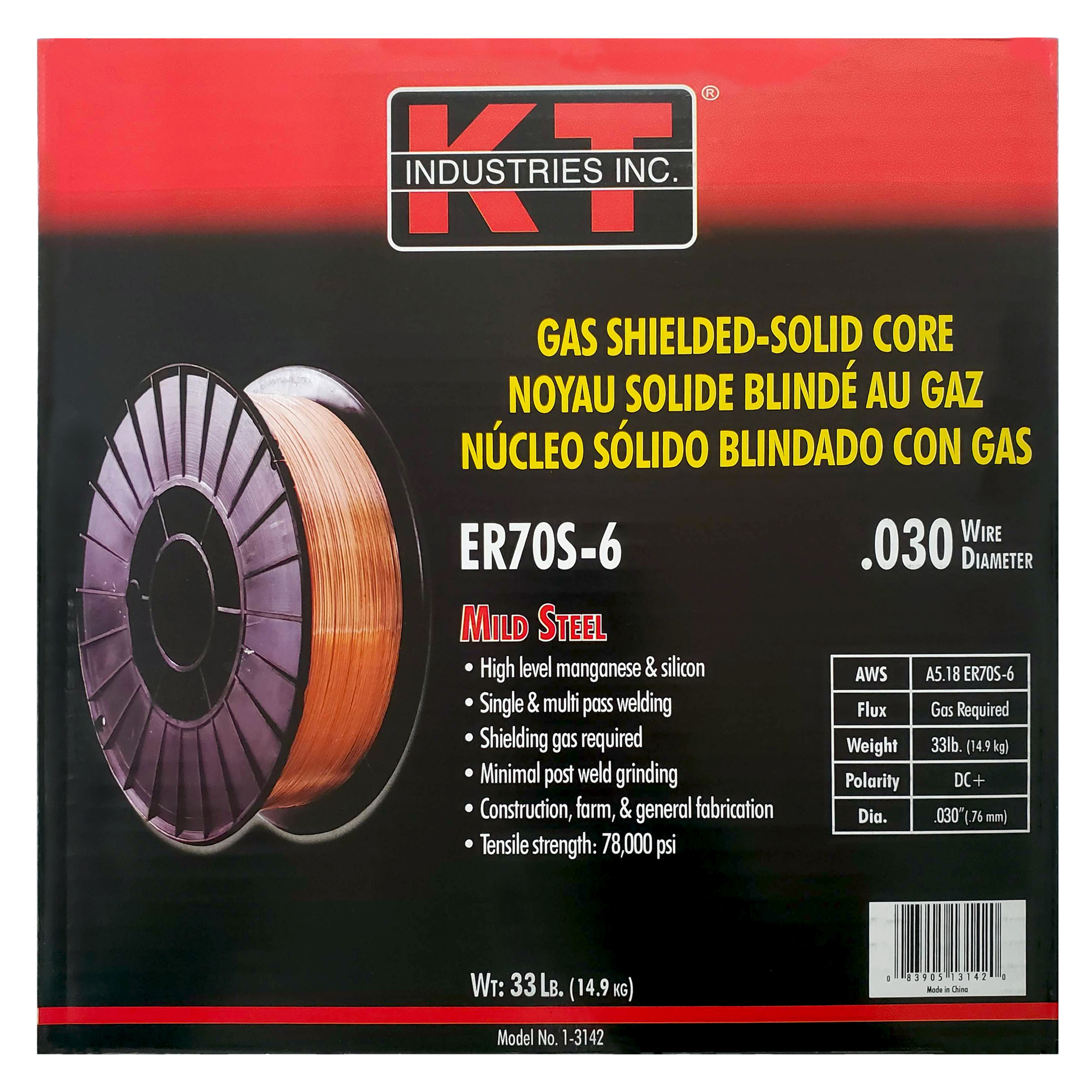 K-T Industries MIG Welding Wire — ER70S-6, 0.030in., 33 Lb. Spool, Model# 1-3142