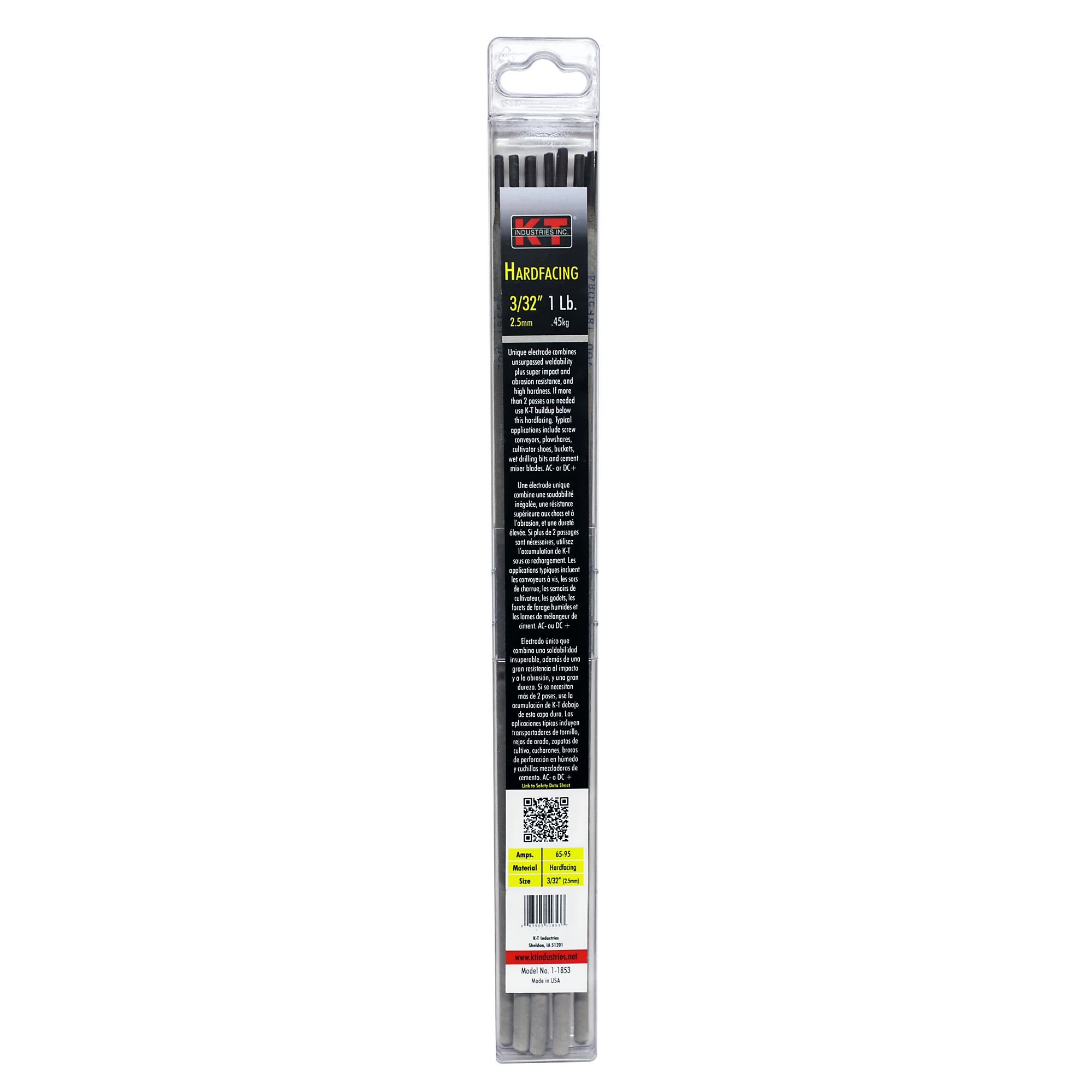 K-T Industries Hardfacing Electrode — 5/32in., 1 Lb., Model# 1-1853