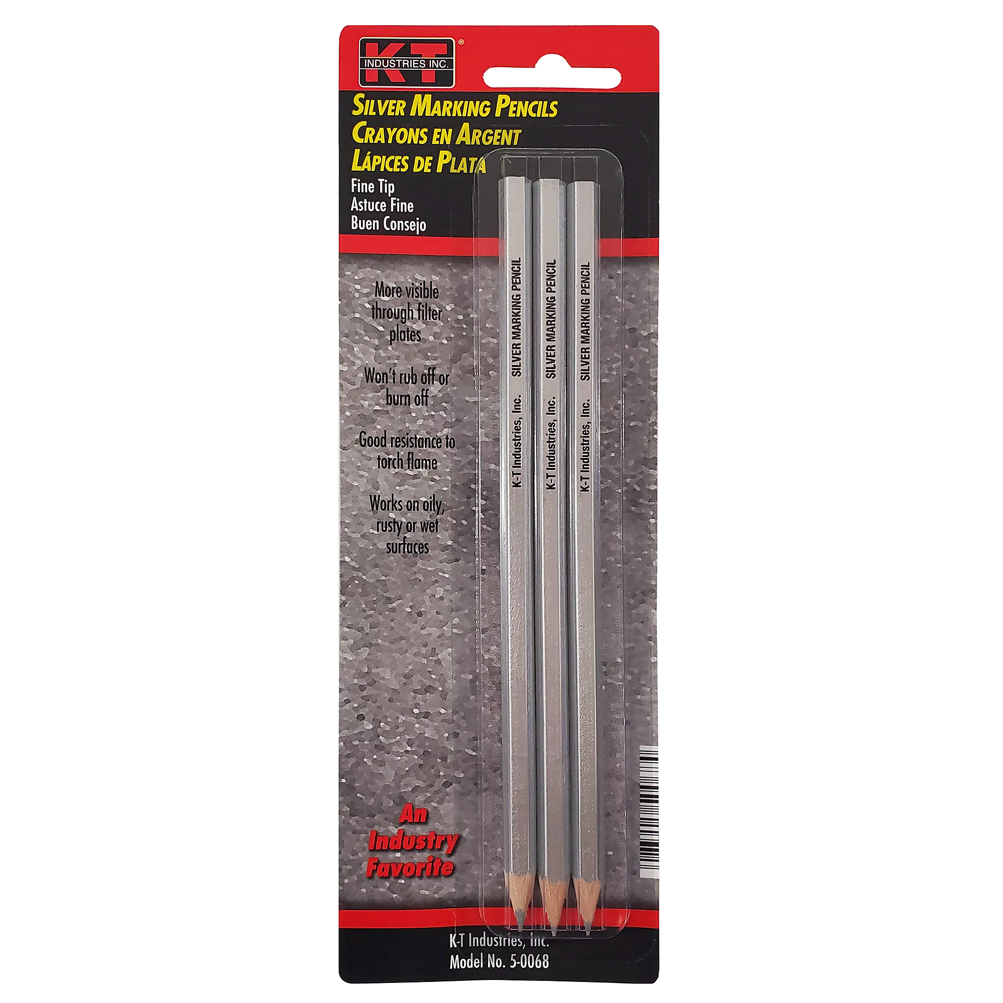 K-T Industries Silver Marking Pencils — 3 Pk., Model# 5-0068