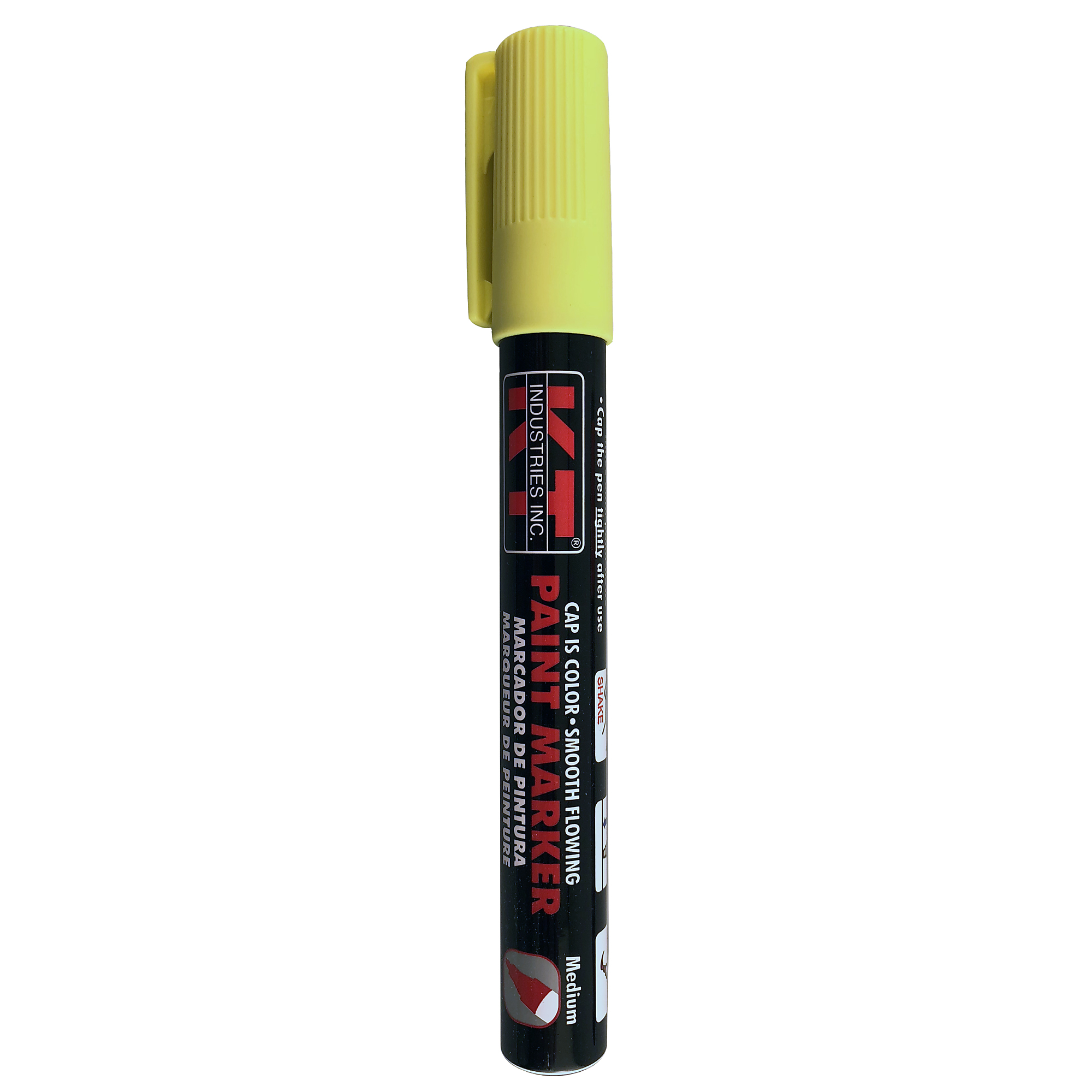 K-T Industries Liquid Paint Marker — Yellow, Aluminum Body, Model# 5-0025