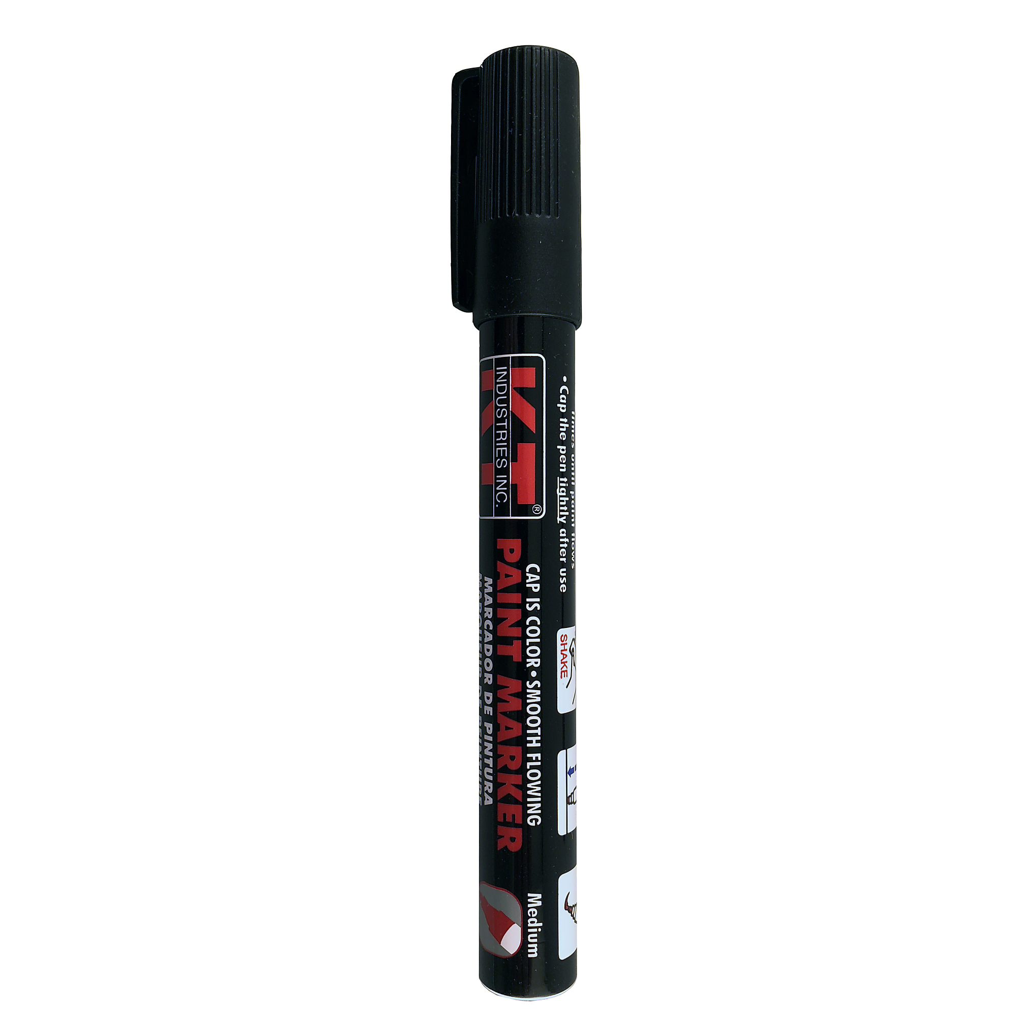 K-T Industries Liquid Paint Marker — Black, Aluminum Body, Industrial Grade Fiber Nib, Model# 5-0027