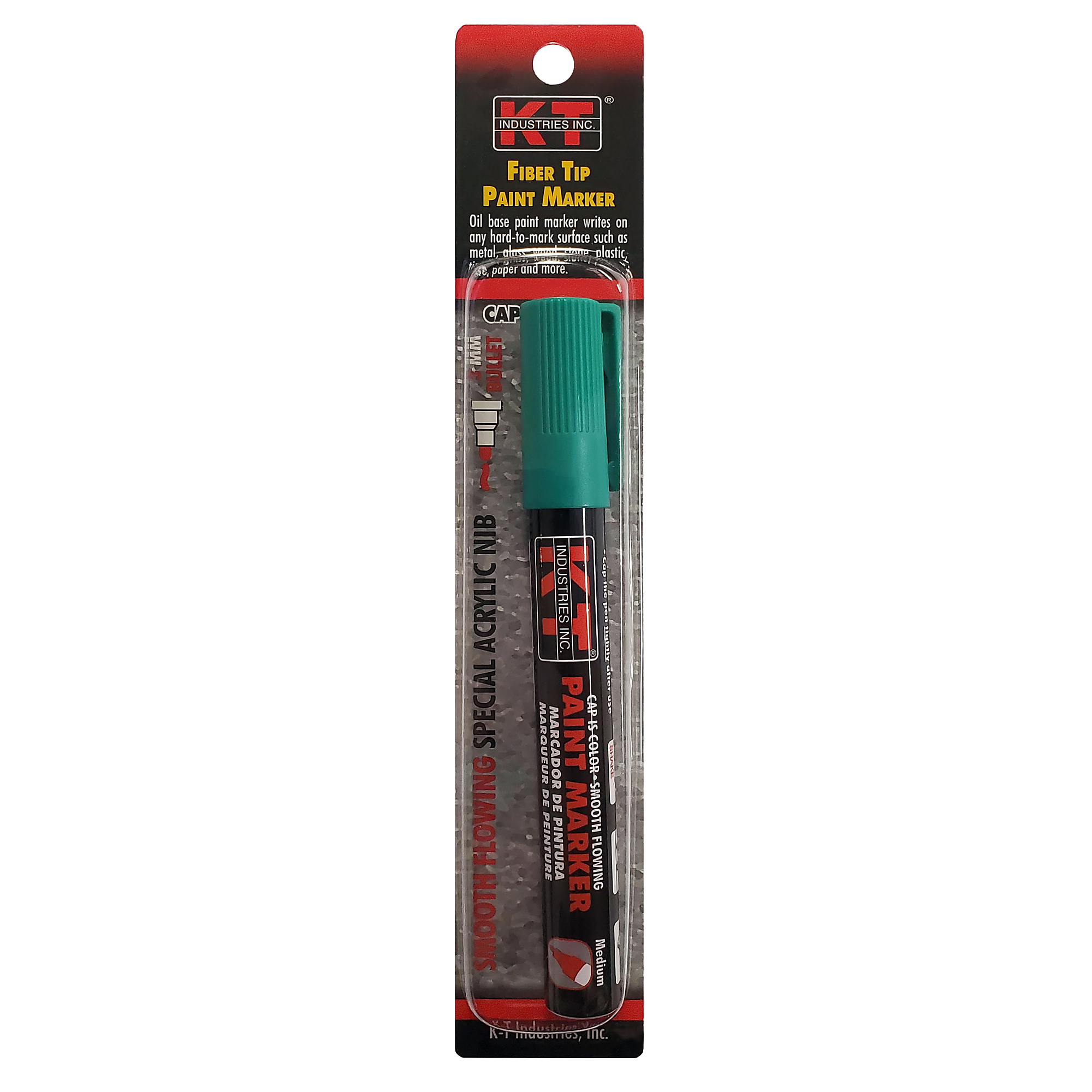 K-T Industries Liquid Paint Marker — Green, Permanent, Industrial Grade, Model# 5-0034