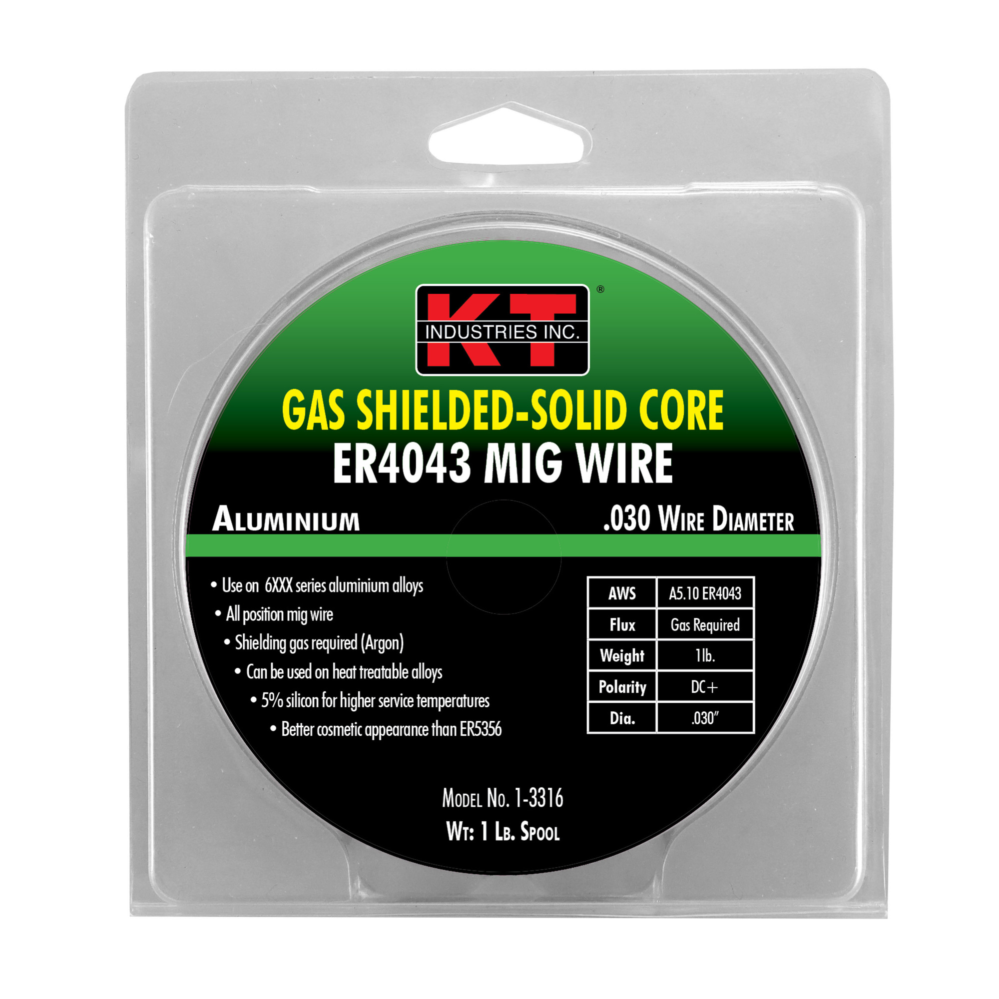 K-T Industries Aluminum 4043 MIG Wire — 0.030in., 1 Lb., Model# 1-3316