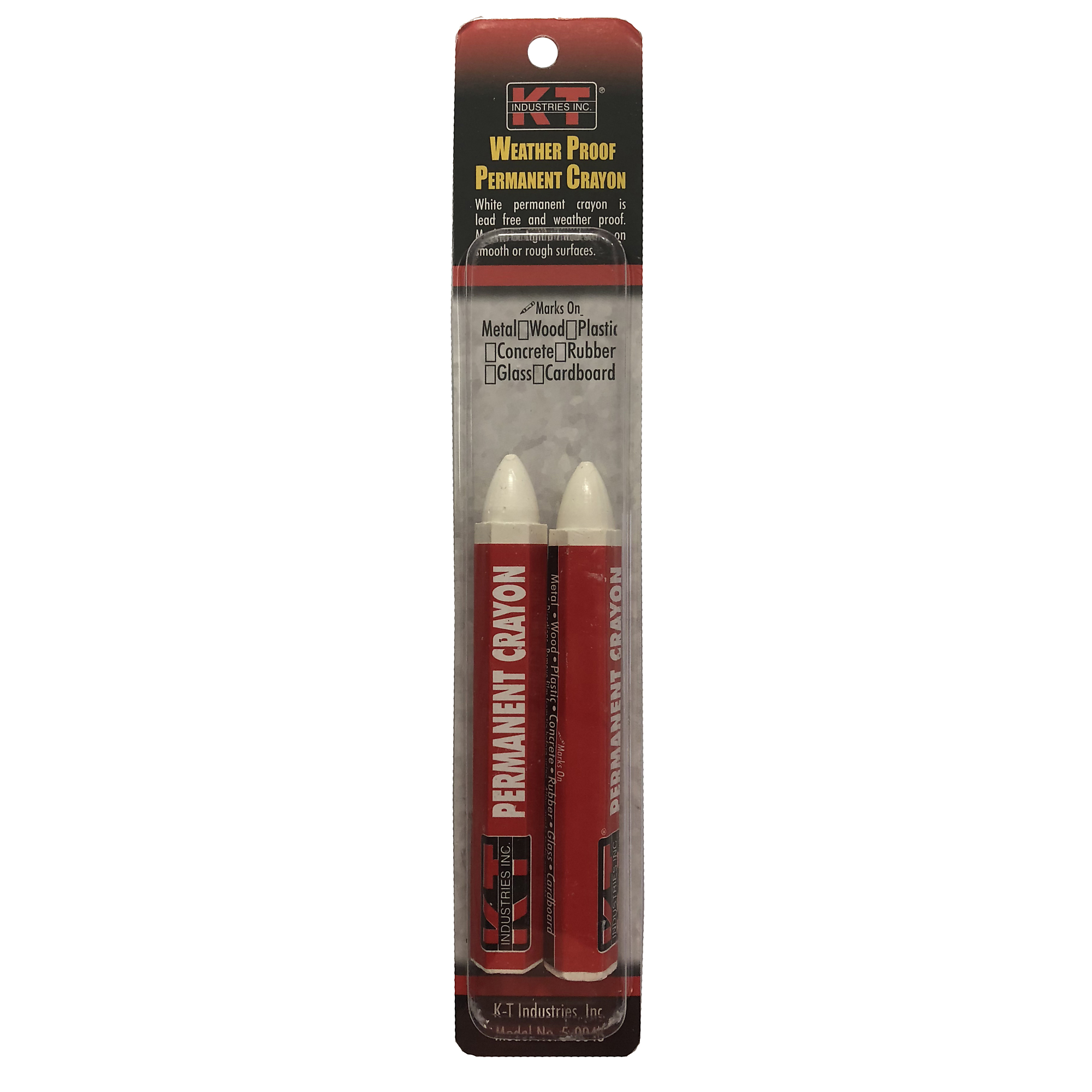 K-T Industries Permanent Crayon — 2 Pcs, White, Model# 5-0043