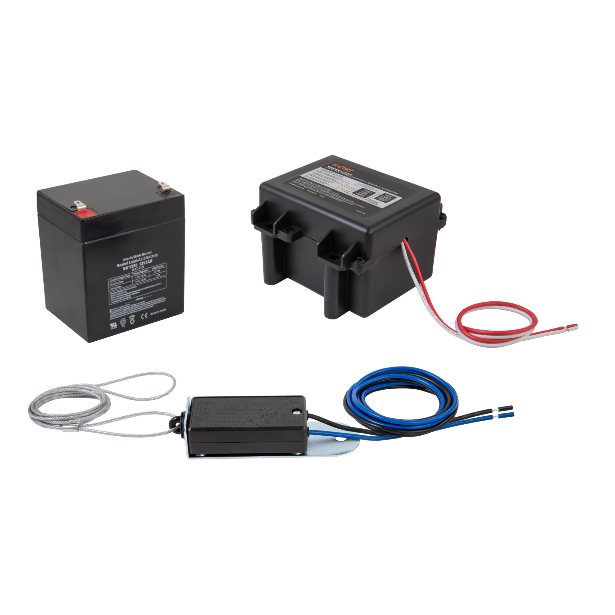 Curt Manufacturing Soft-Trac 1 Trailer Breakaway Switch Kit System — 12V, 5-Amp Battery, Lockable Case, Model# 52041