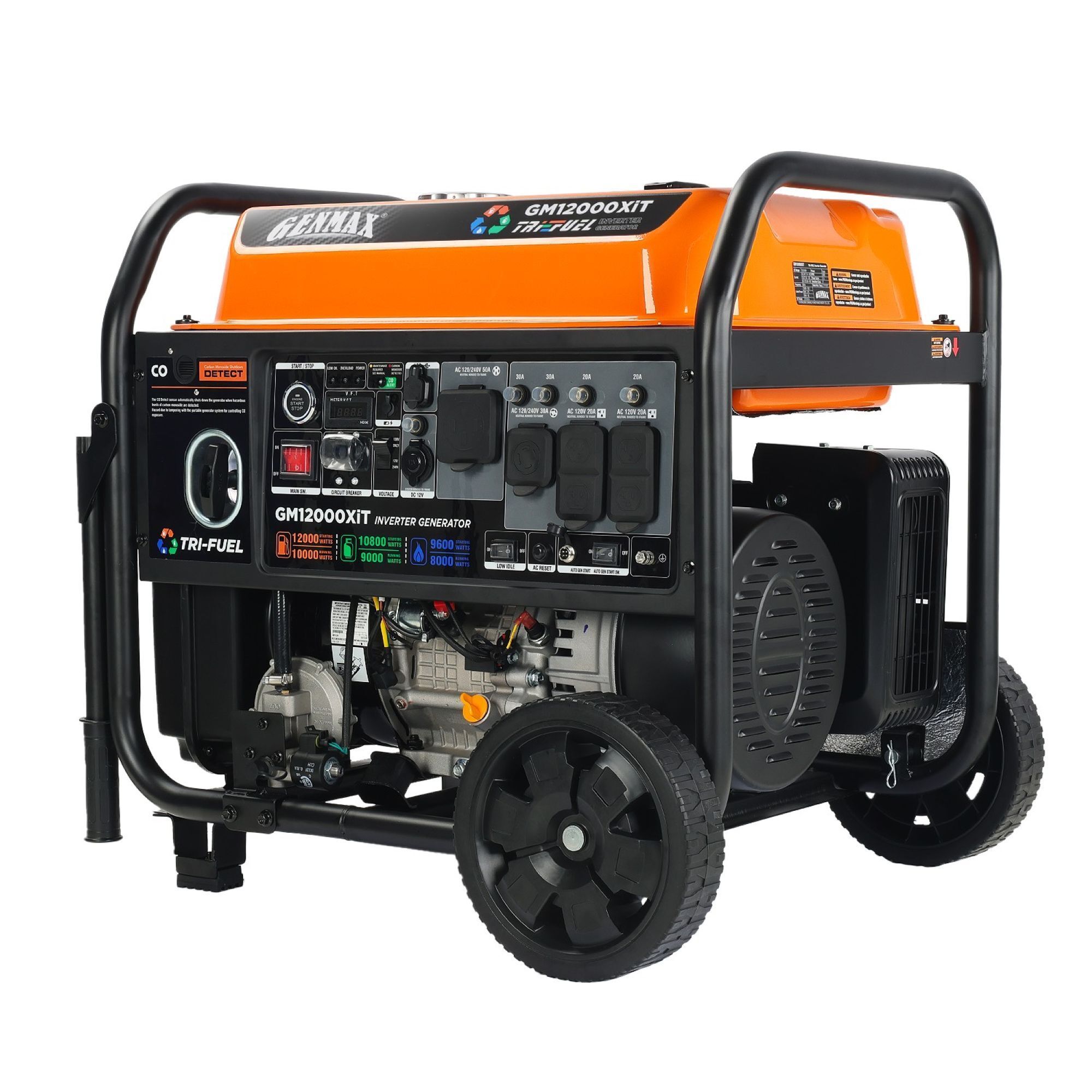 12,000/10,000-Watt Tri Fuel Electric Start Inverter Generator with 458CC Engine OHV Engine - Model #GM12000XIT