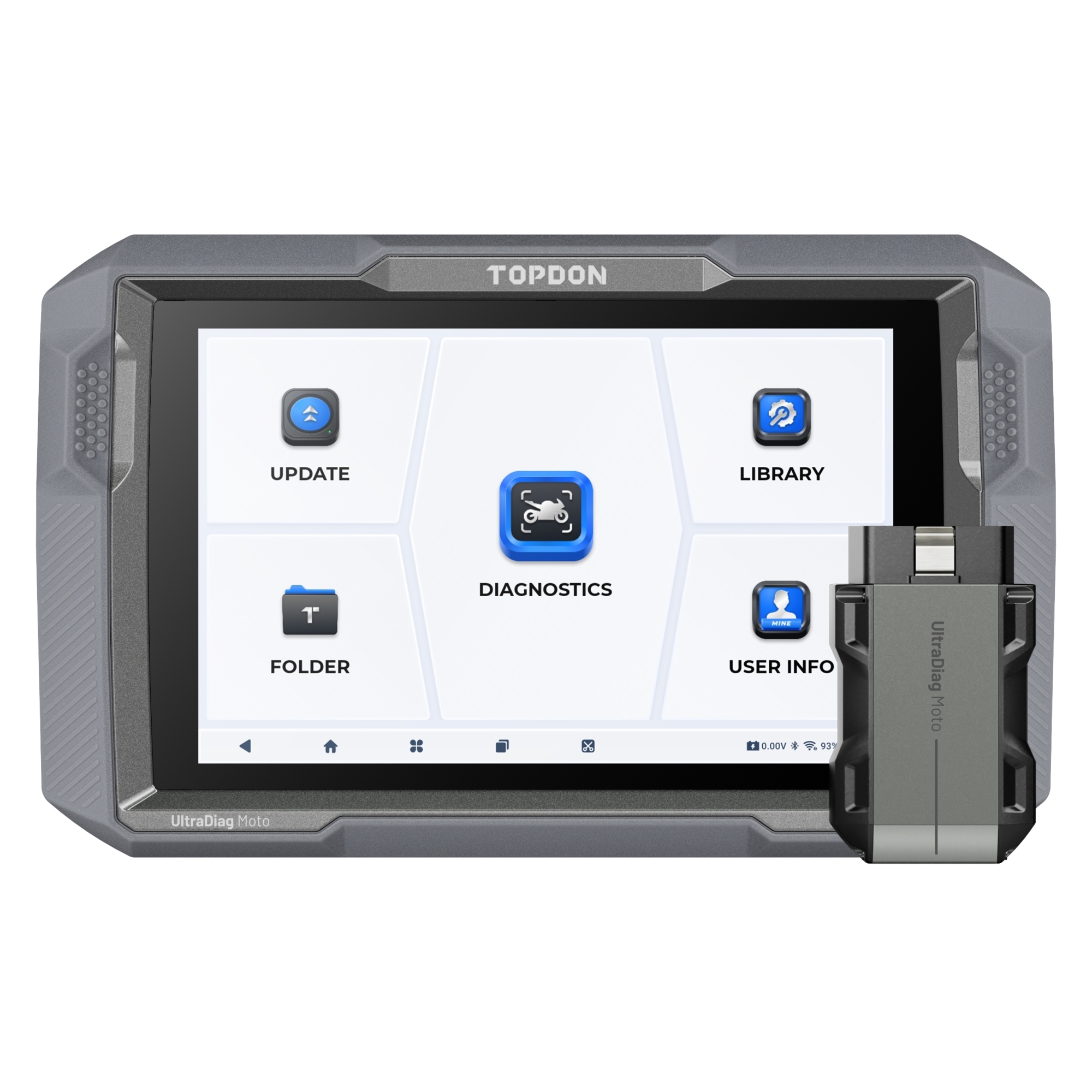 TOPDON UltraDiag Moto Wireless Motorcycle Diagnostic Tool — 8in., Full-System Scanning, Bi-Directional Control, Model# UDMOTO