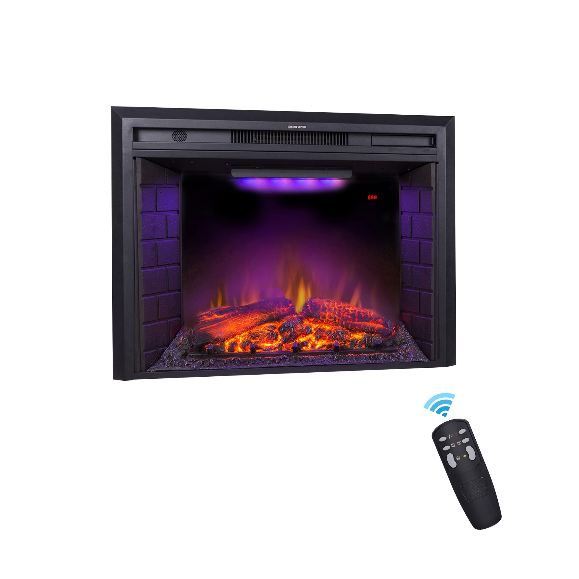 EdenDirect Wall-Mount Electric Fireplace — 29in. Width, LED, Remote Control, Black, Model# NTEEF26T