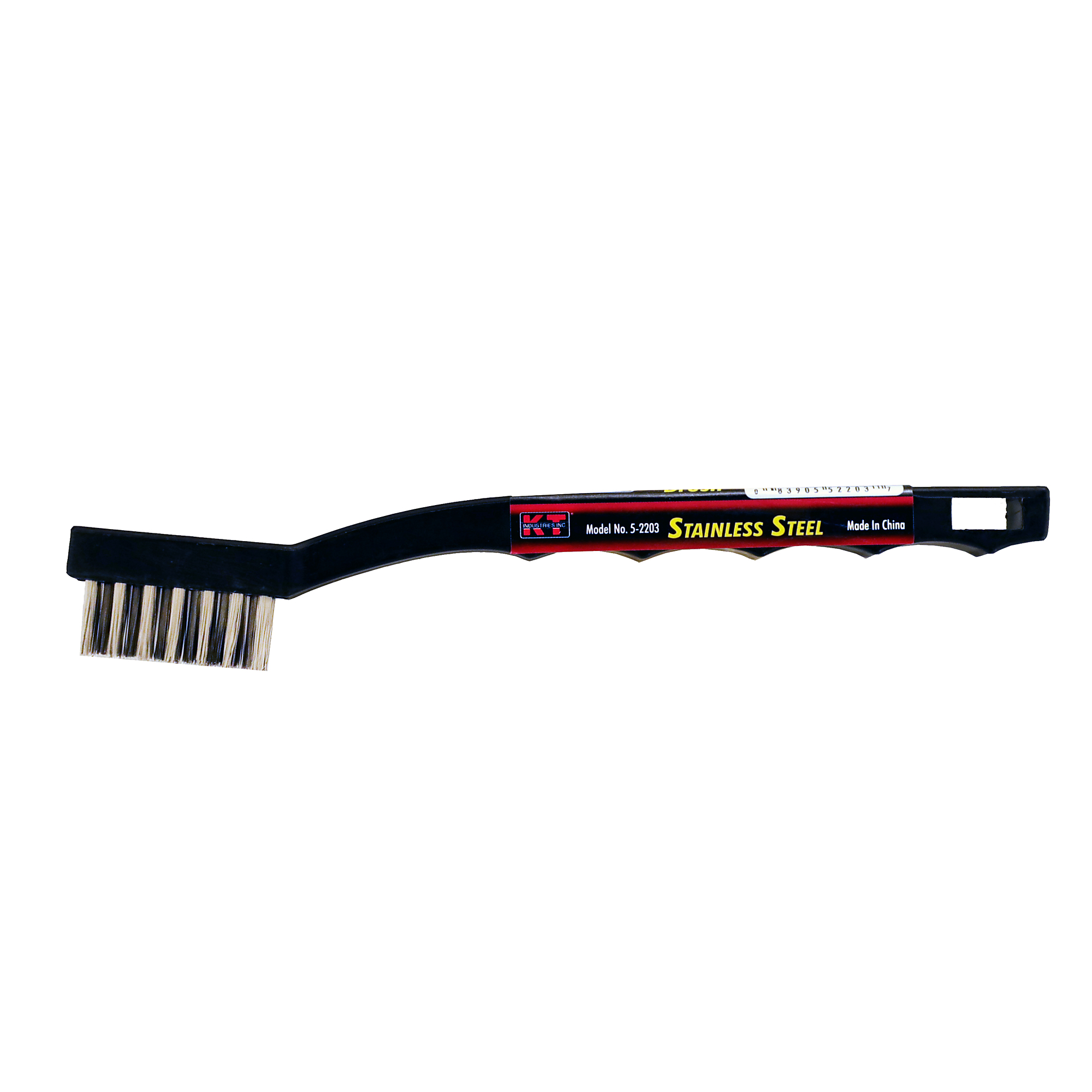K-T Industries Small Stainless Steel Plastic Brush — 7 3/4in. Length, 1 7/16in. Brush, Pack of 5, Model# 5-2203