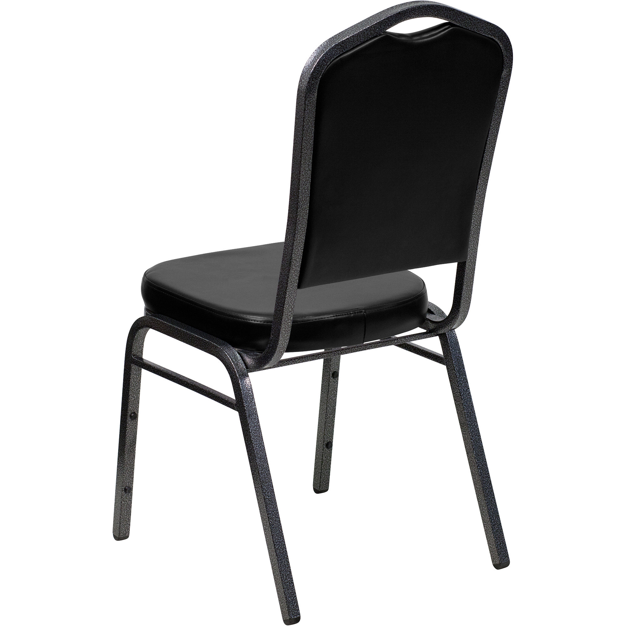 Flash Furniture Vinyl Banquet Chair with Crown Back — Black w/Silver ...