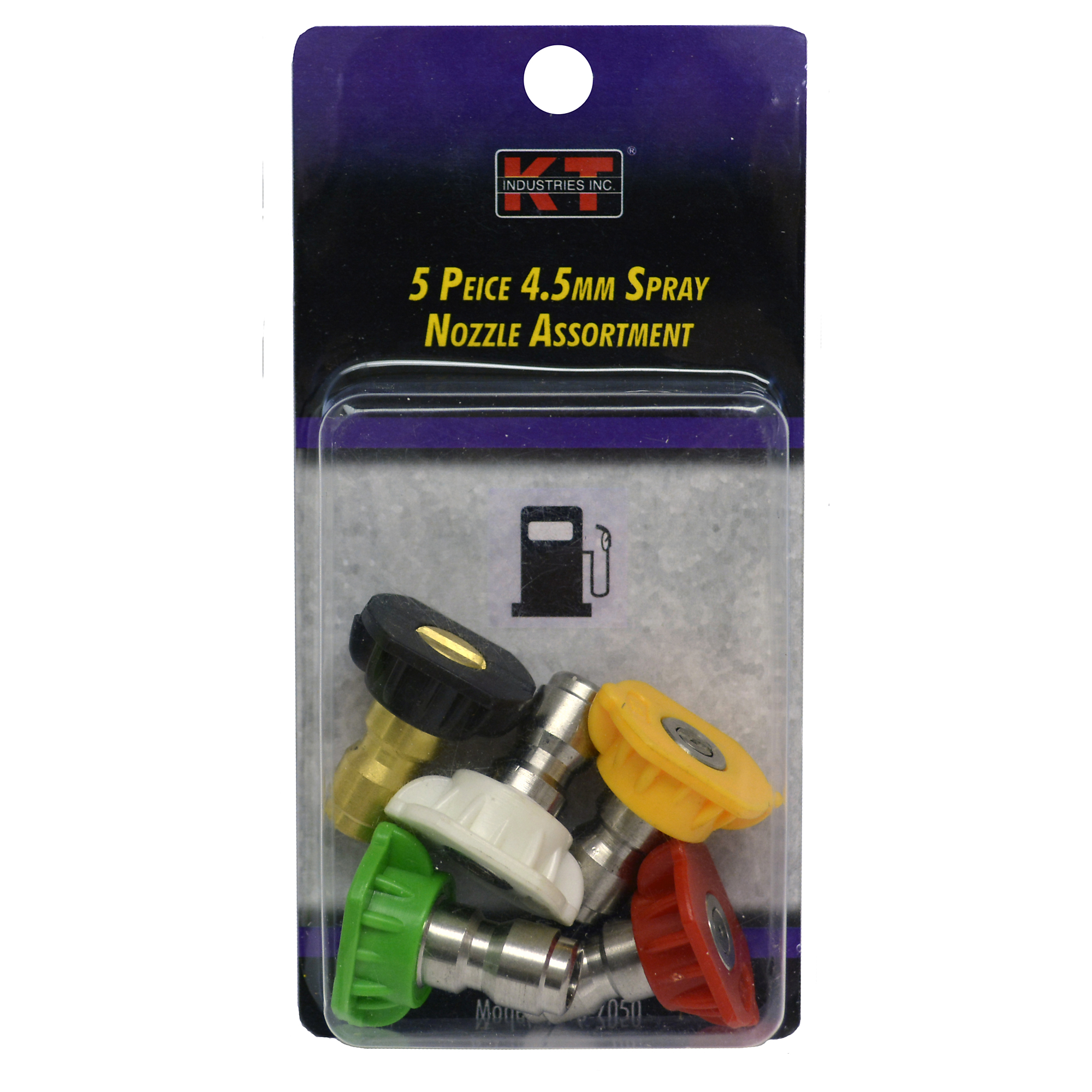 K-T Industries Spray Nozzle Assortment — 5-Piece, 4.5mm, 0Â°, 15Â°, 25Â°, 40Â°, 65Â°, Model# 6-7050