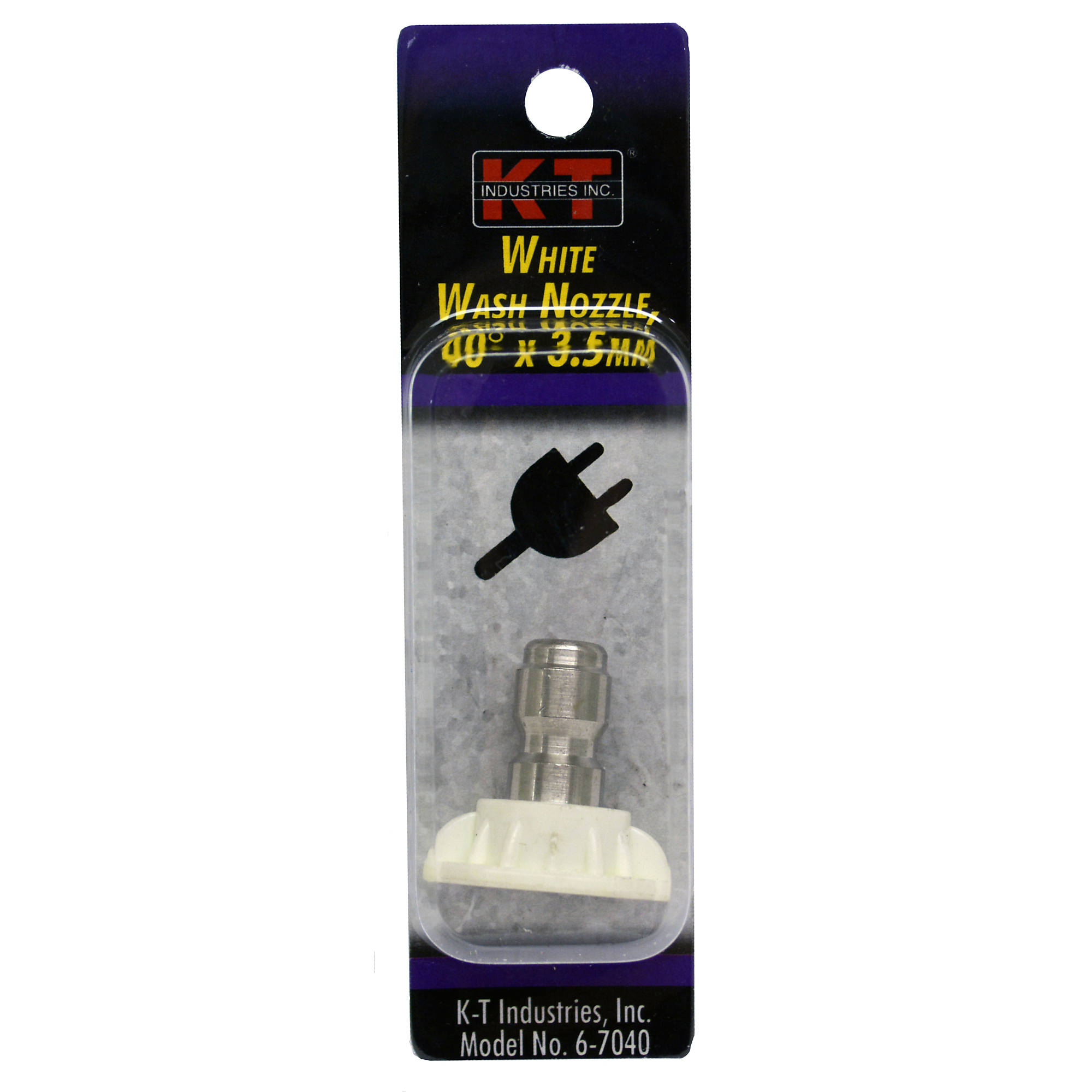 K-T Industries White Wash Nozzle — 40Â° x 3.5mm, 1/4in. Quick Coupler, 4000 PSI, Model# 6-7040