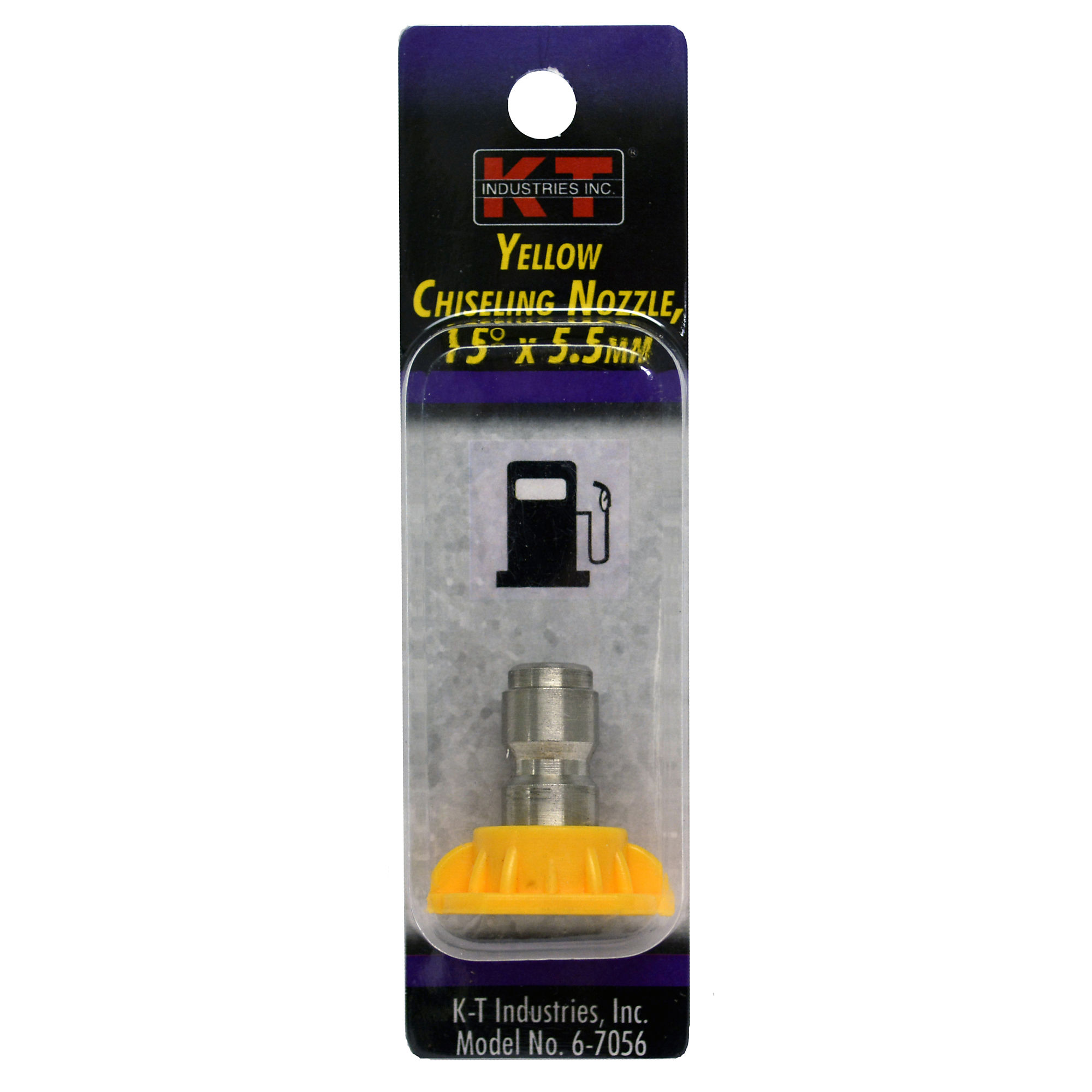 K-T Industries Yellow Chiseling Nozzle — 15Â°, 5.5mm, 4000 PSI, Model# 6-7056