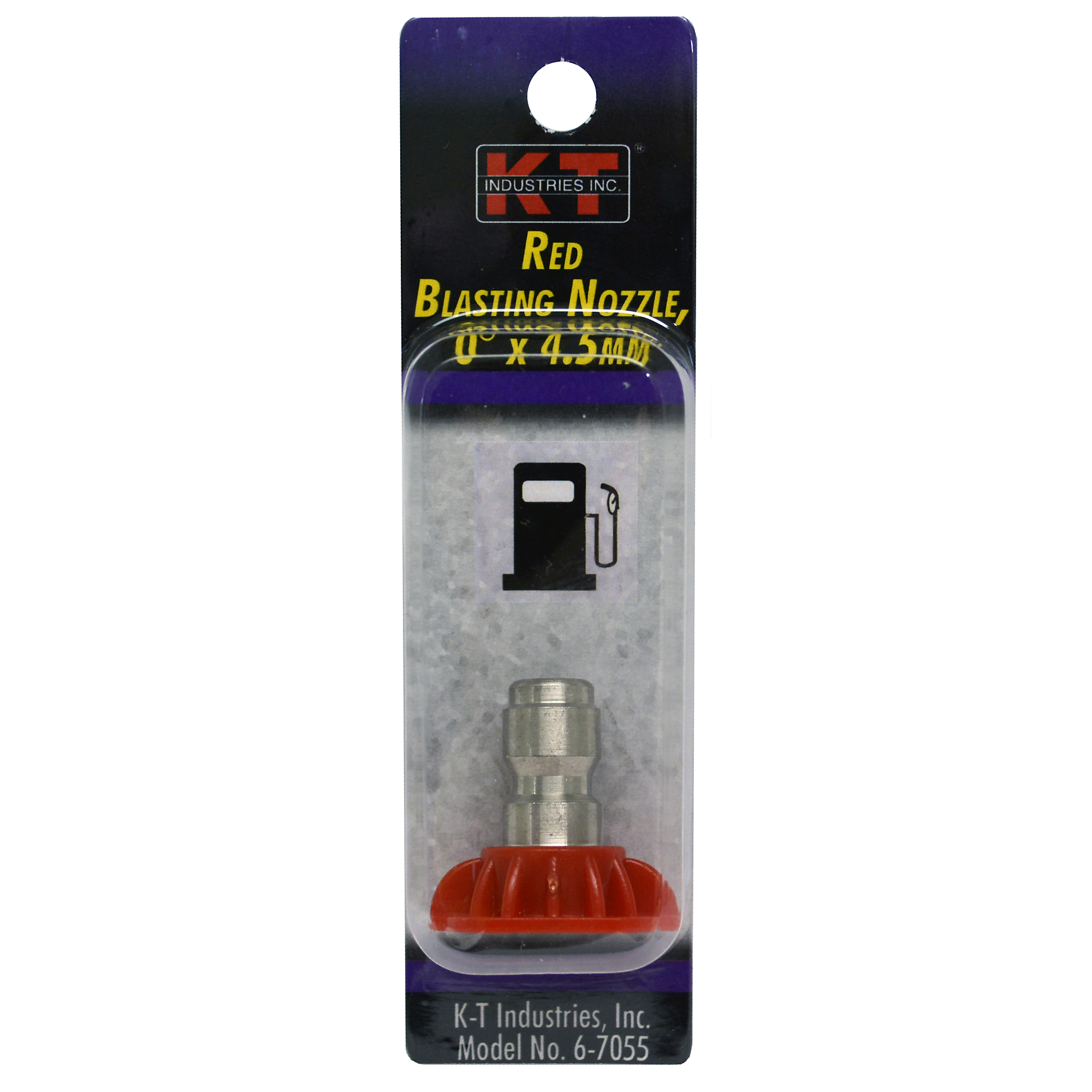 K-T Industries Red Blasting Nozzle — 0Â° x 4.5mm, 4,000 PSI, Model# 6-7055