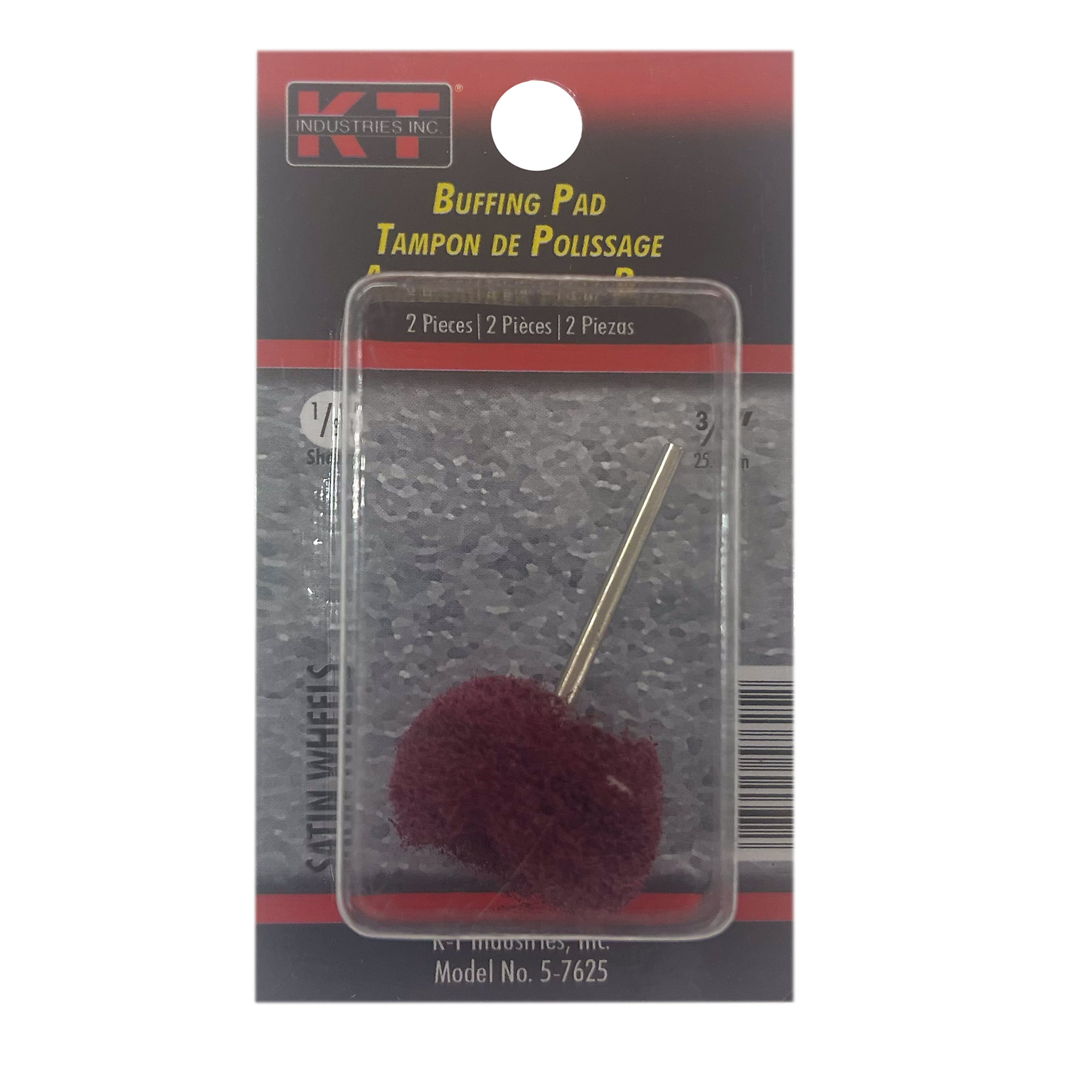 K-T Industries Satin Buffing Pad — 3/4in., 3/32in. Shank, Model# 5-7625