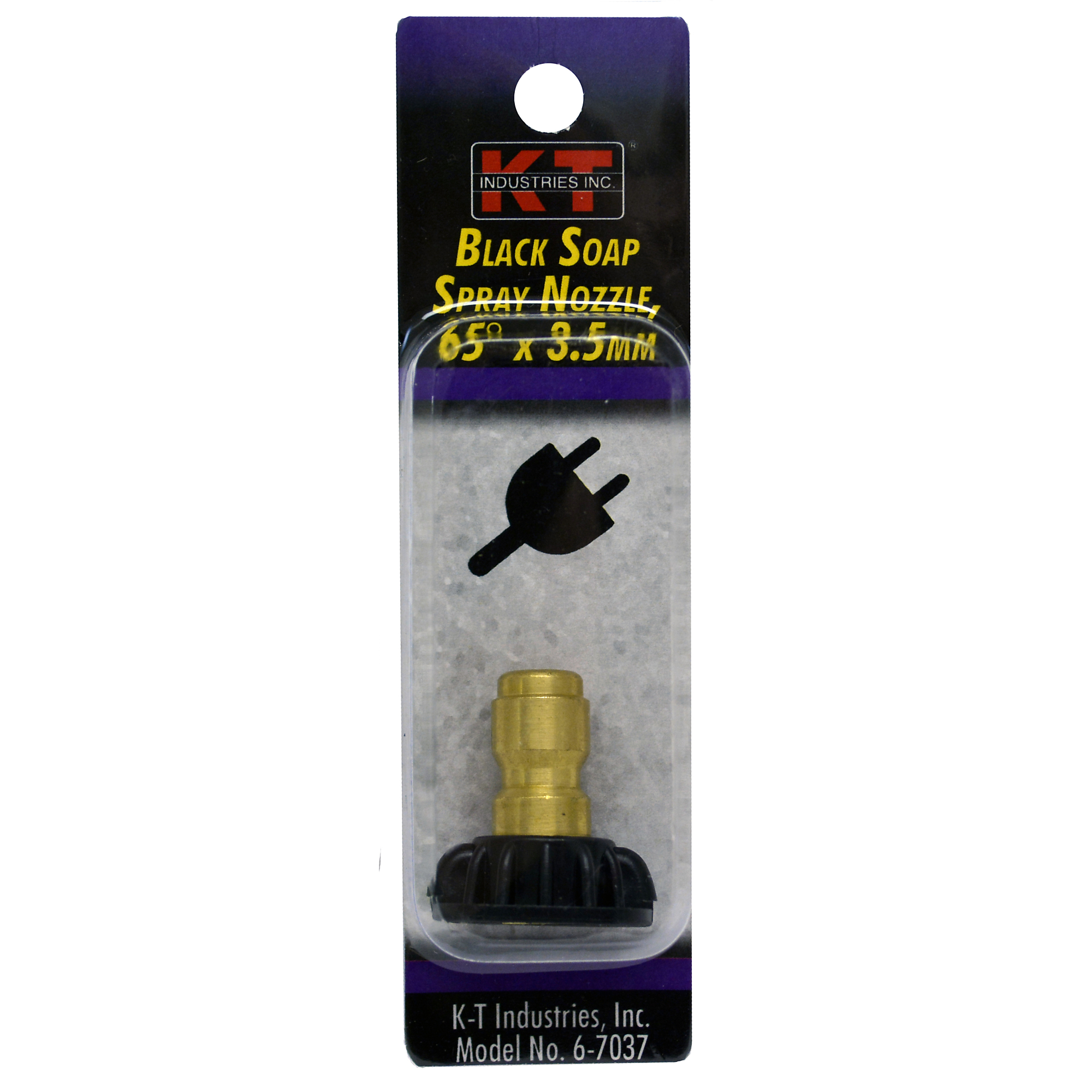 K-T Industries Black Soap Spray Nozzle — 65Â°, 3.5mm, 4000 PSI, Model# 6-7037
