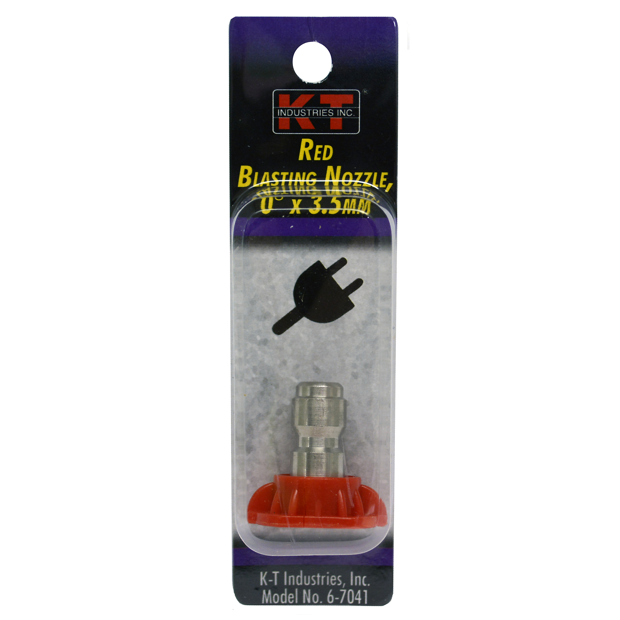 K-T Industries Red Blasting Nozzle — 0Â° x 3.5mm, 4000 PSI, Model# 6-7041