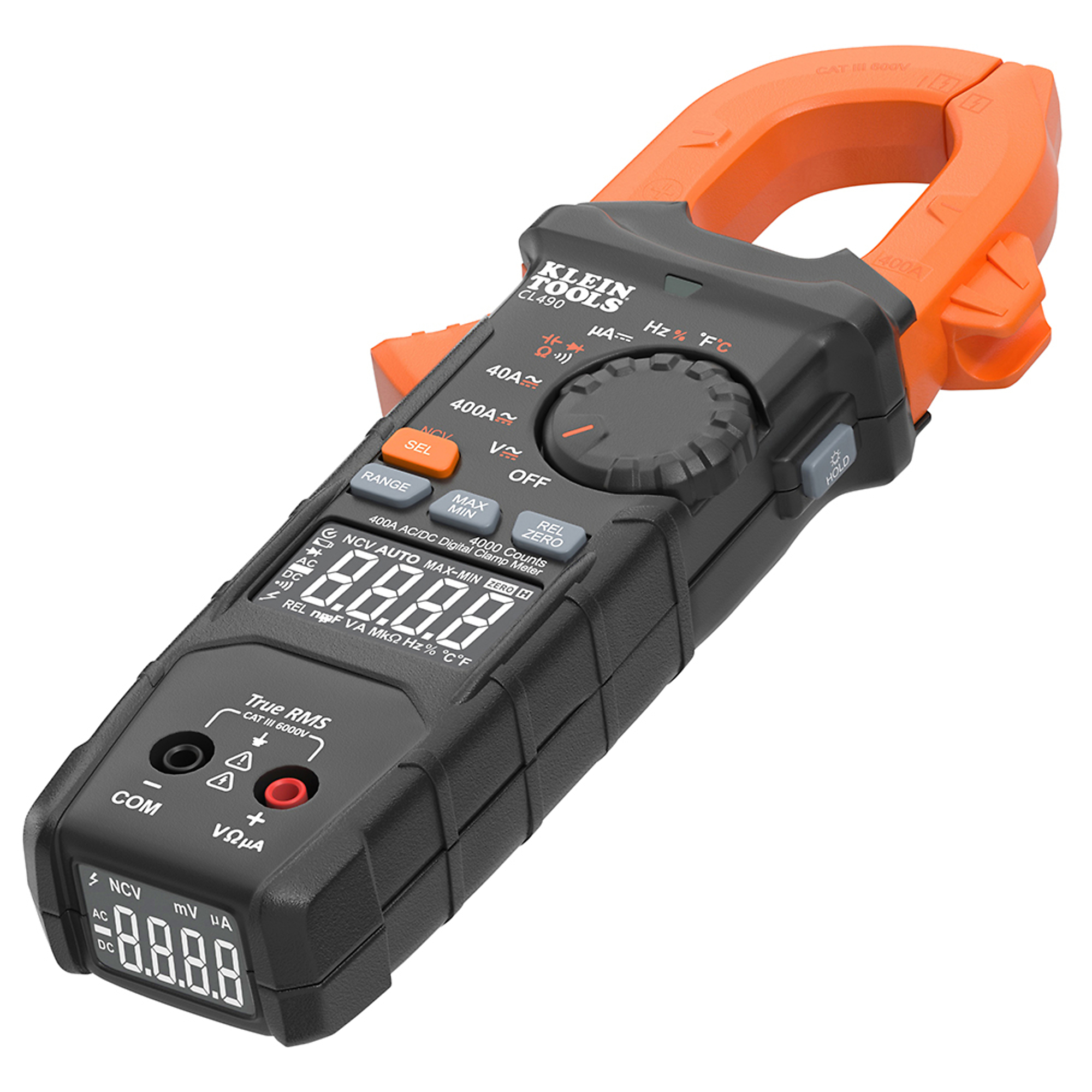 400A AC/DC Dual-Display Auto-Ranging Digital Clamp, Model# CL490