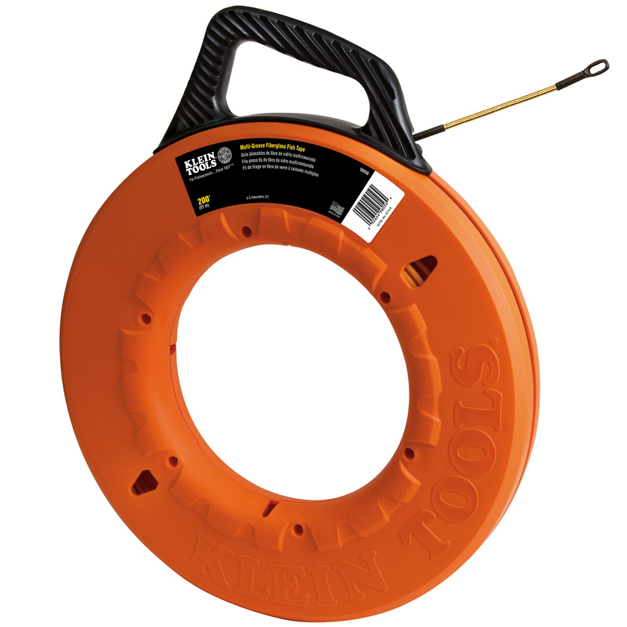 Multi-Groove Fiberglass Fish Tape with Spiral Stee, Model# 56056