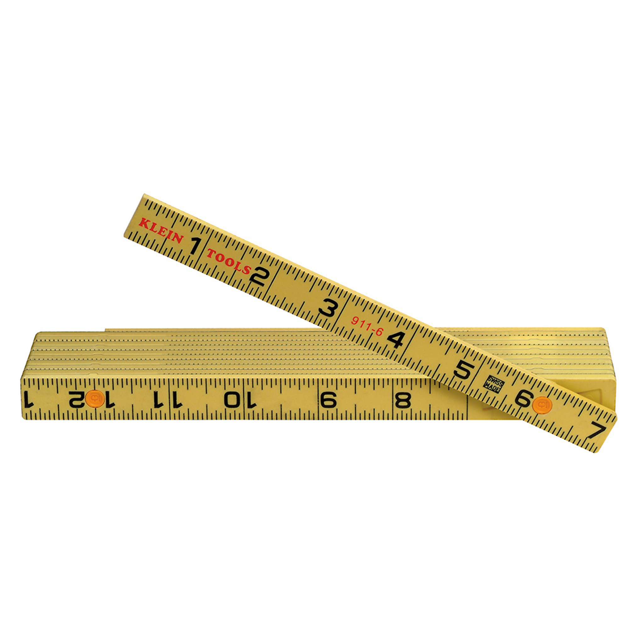 Klein Tools Fiberglass Folding Rule — Outside Reading, Weather-Resistant, Model# 911-6