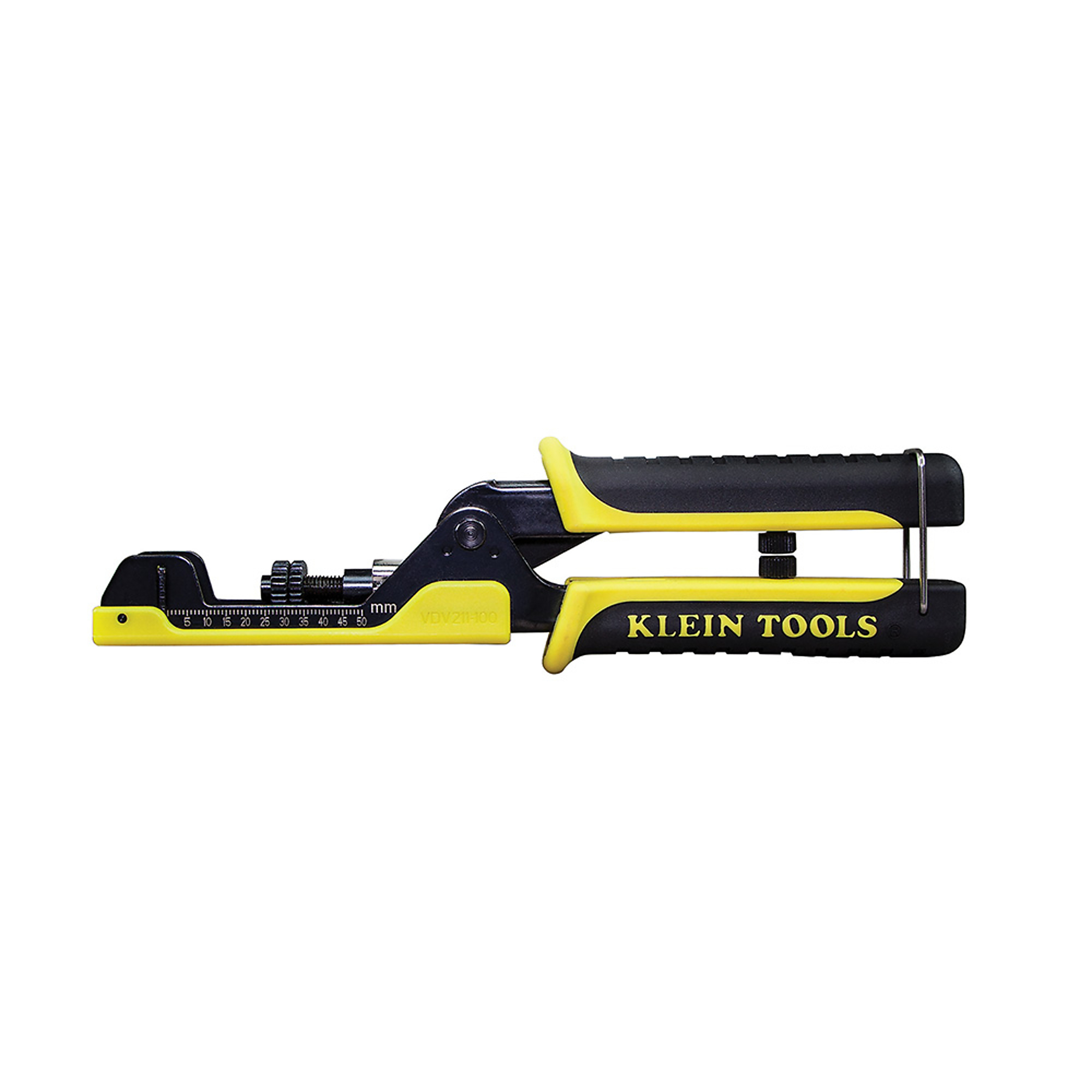 Klein Tools Extended Reach Multi-Connector Compression Crimper — F, BNC, RCA Connectors, Model# VDV211-100