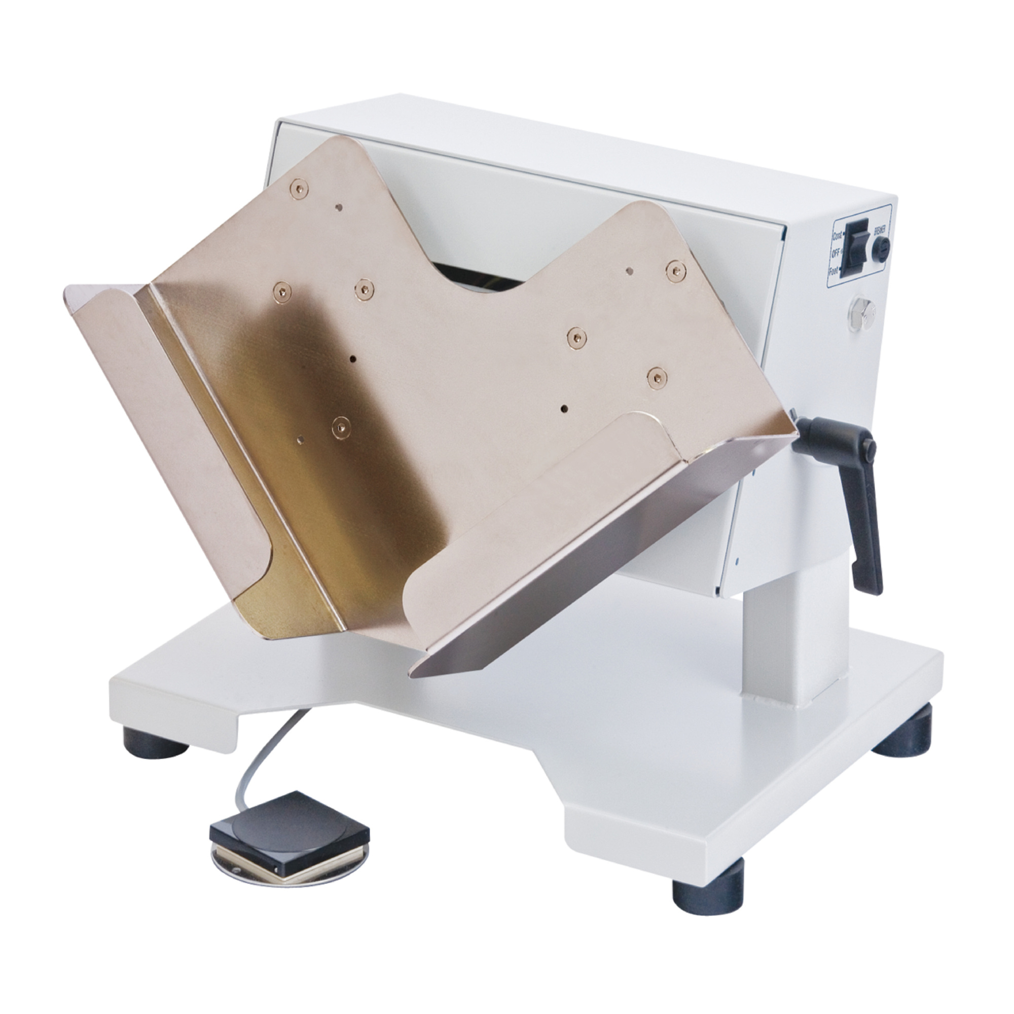 MBM JT7 Tabletop Paper Jogger — 4in. Deep V-Tray, Foot Pedal & Continuous Mode, Adjustable Tilt, All-Metal Construction, Model# JT 7