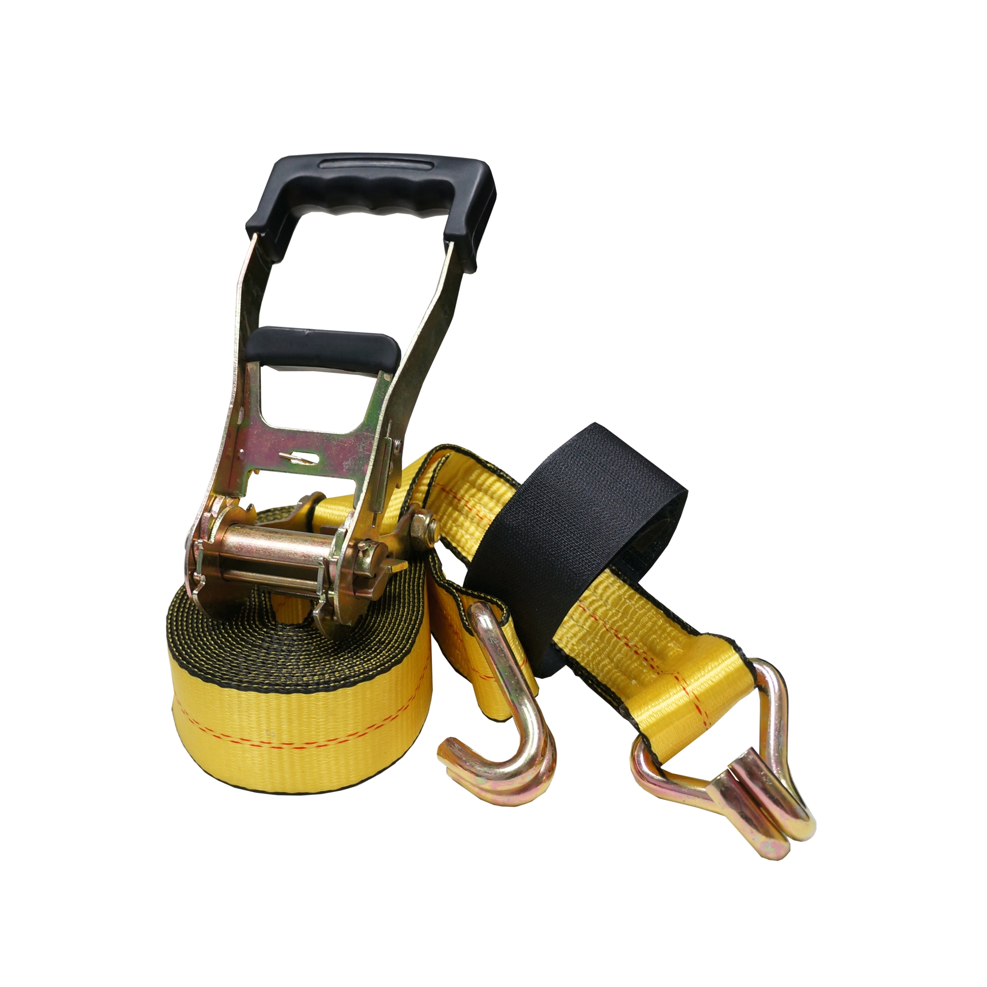 Everest Ratchet Tie Down with DJ Hooks — 2in. x 27ft., 3333-Lb. WLL, Yellow, Model# C12271
