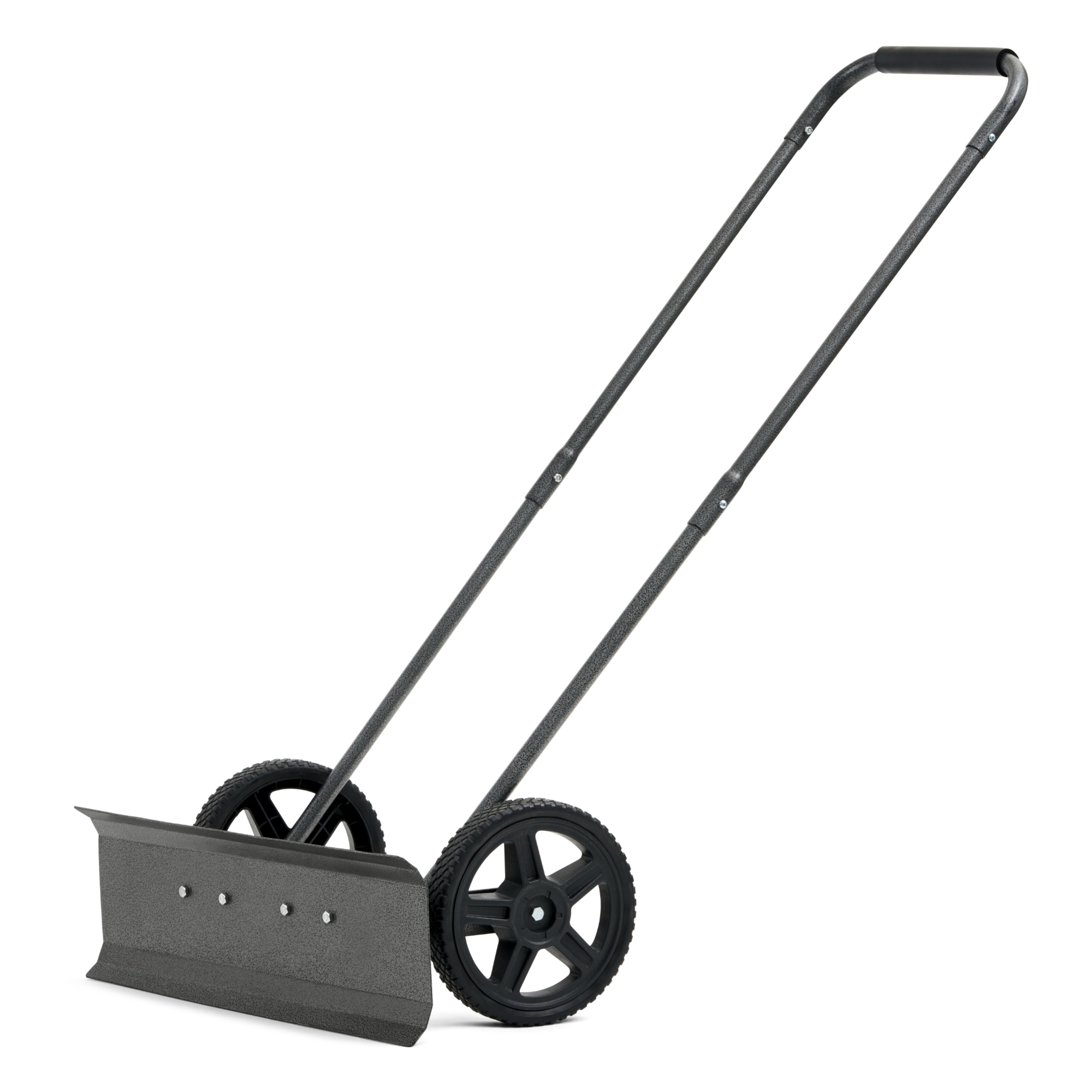 Yard Butler Ultimate Snow Pusher with Wheels Model USPW-200 – 56" H x 24" W x 8 3/8" D, 20 lbs, Angled Rolling Blade, Powder-Coated Steel, Two-Handed Cushioned Grip, Heavy-Duty Snow Plow, Lifetime Guarantee, Free Shipping
